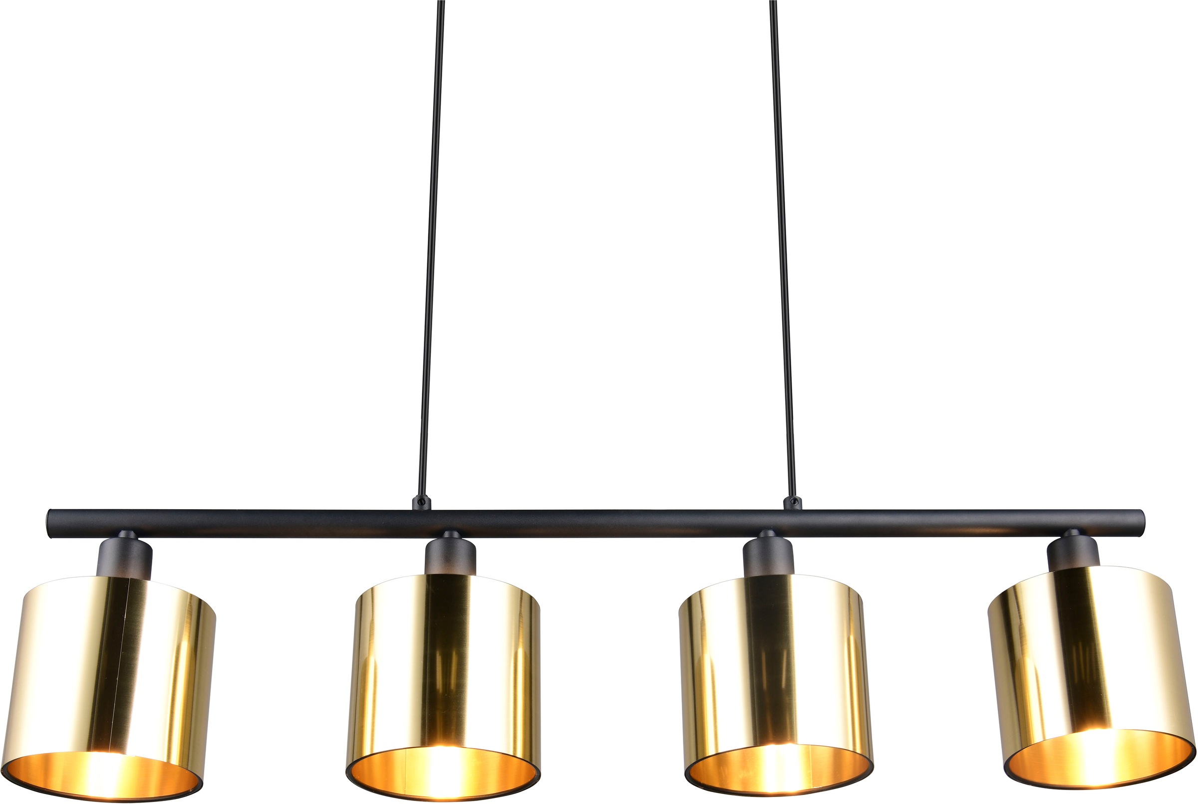 REALITY Leuchten Pendelleuchte »Jason, ohne Leuchtmittel Hängelampe Esstisch 4-flammig, 4xE14 max 10W«, 4 flammig, Leuchtmittel E14 | Leuchtmittel wechselbar, höhenverstellbar max 150cm, mit semi-transparenten Kunststoff-Schirmen