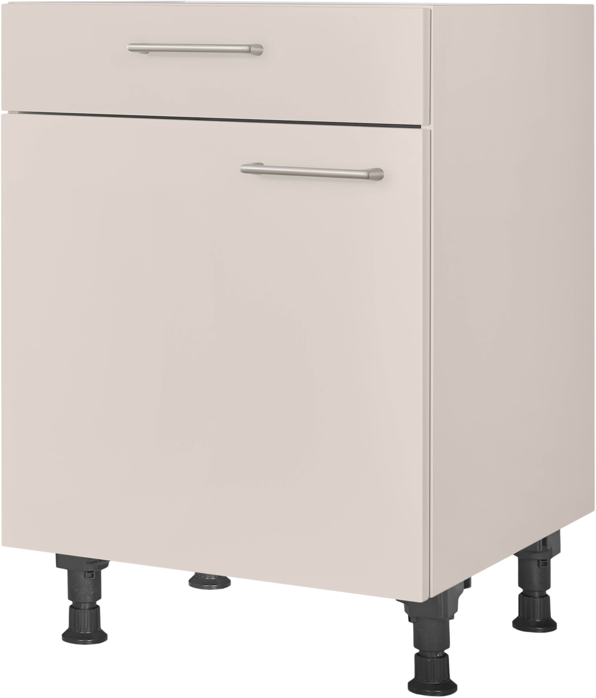 Unterschrank NOBILIA, B:60cm H:87cm T:58,3cmfront: sand, korpus: sand, Küche, Schränke, ""Laser", Ausrichtung wählbar, vormontiert, in den Breiten