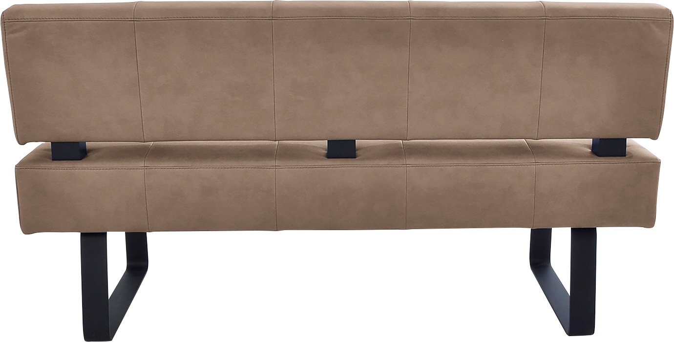 Polsterbank K+W KOMFORT & WOHNEN "Spider II", beige (sand 35, schwarz), B:160cm H:88cm T:67cm, Sitzbänke, Polsterbank, Sitzsteppung, bequem durch Sandwichbauweise, Metallkufe in schwarz 3