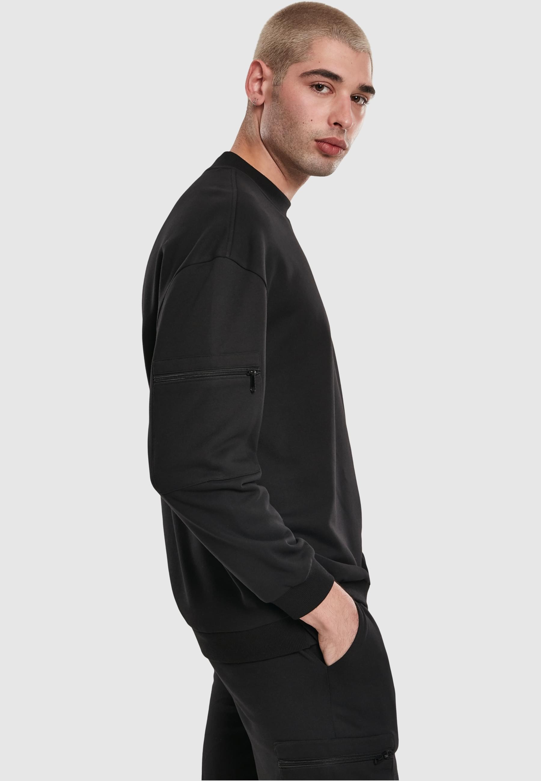 URBAN CLASSICS Rundhalspullover »Urban Classics Herren Training Terry Crew«, (1 tlg.)