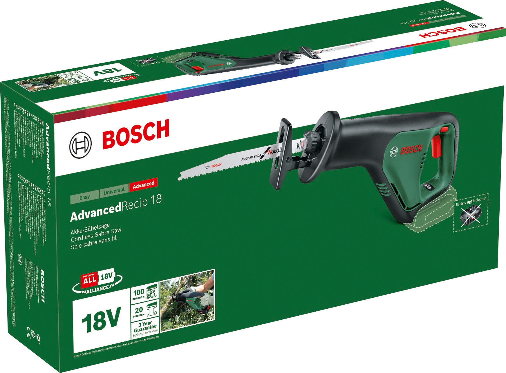 Bosch Home & Garden Akku-Säbelsäge »AdvancedRecip 18«, ohne Akku und Ladegerät