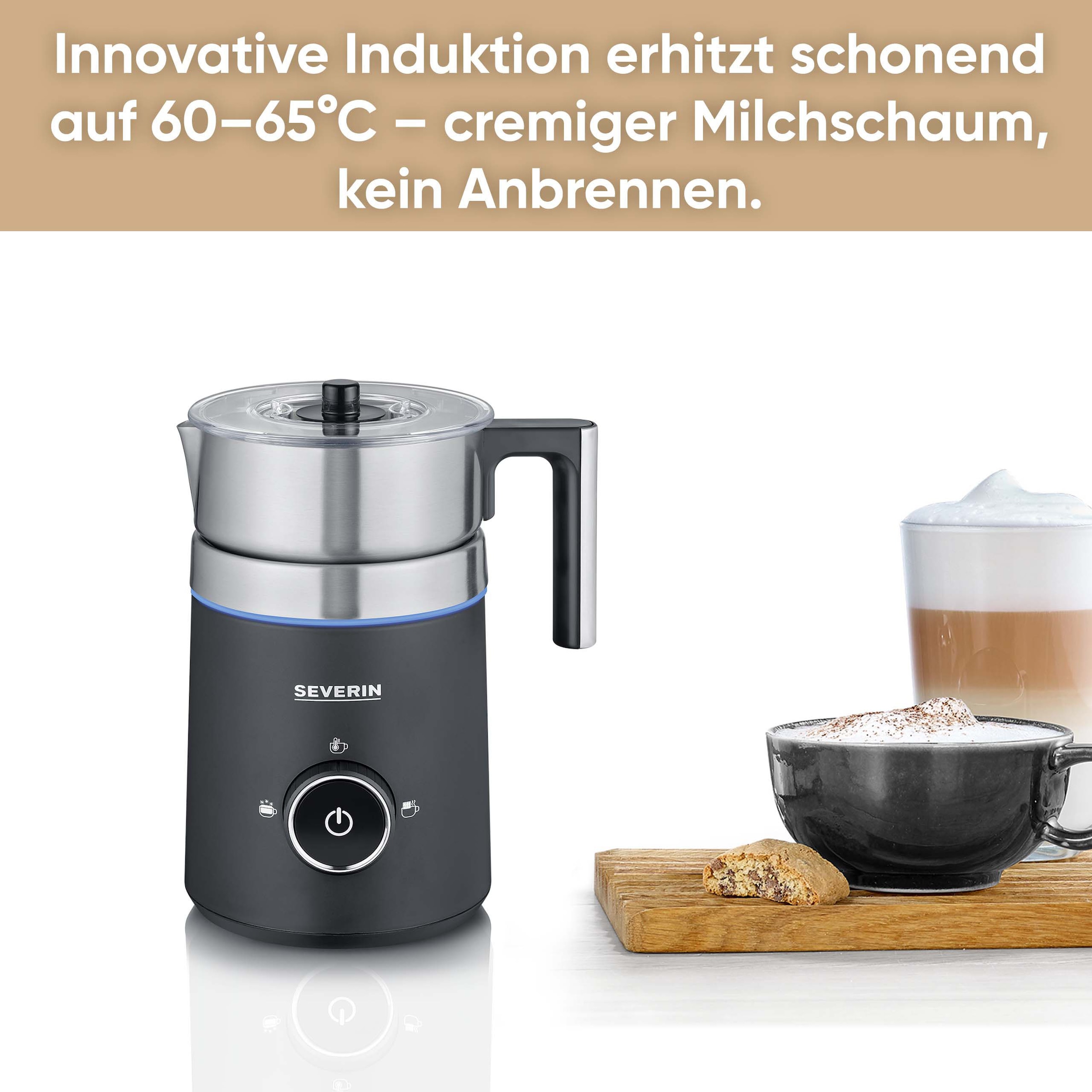 Severin Milchaufschäumer »SM 3585 Spuma 500« 500 W Induktion punktgenaues Ausgießen - Barista-Ausgusszotte, mit Schokoladenfunktion
