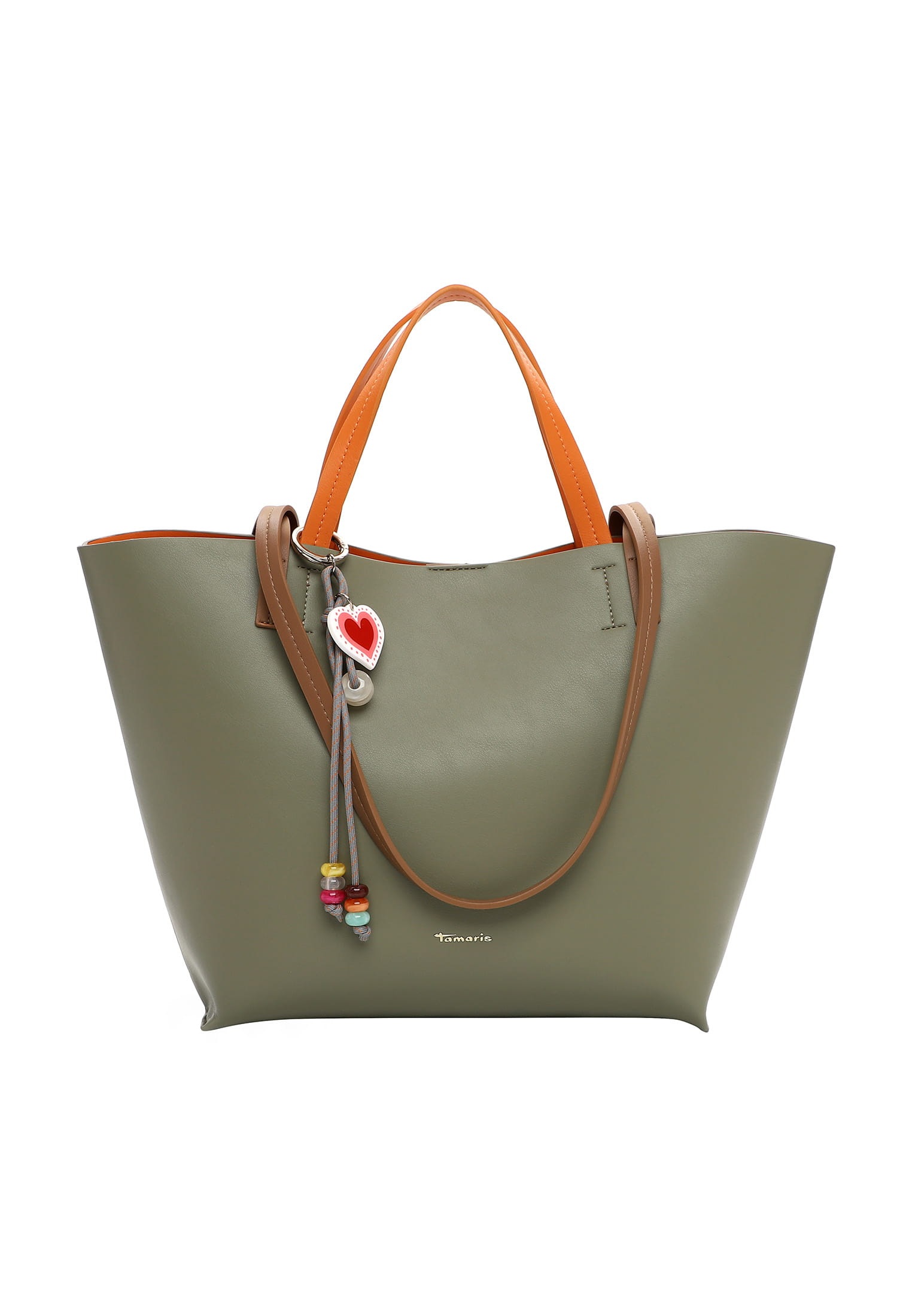 Shopper TAMARIS "Shopper TAS Keshia", Damen, Gr. B/H/T: 48cm x 30cm x 12cm 0, grün (khaki 910), Polyurethan, Taschen Shopper