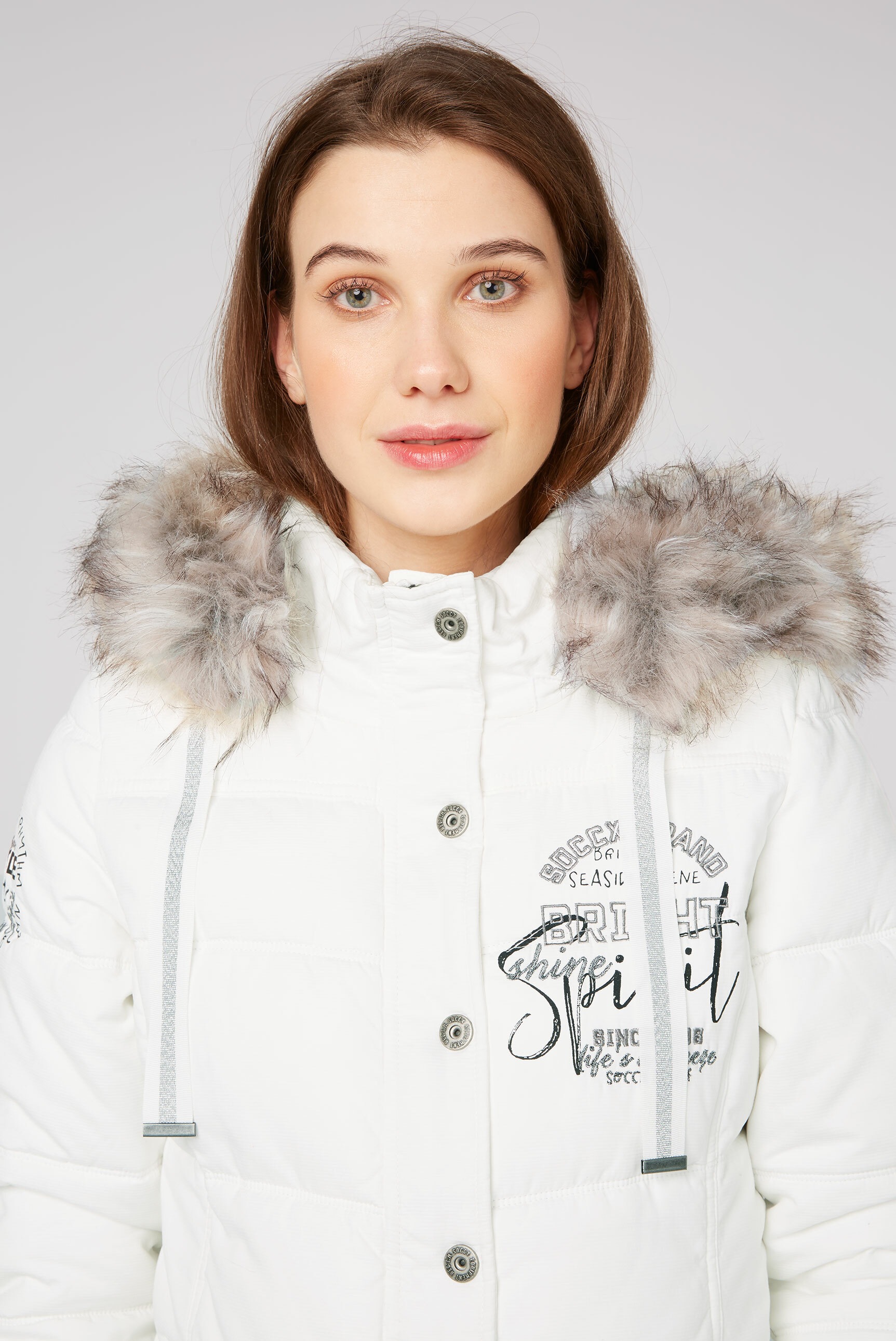 SOCCX Winterjacke, mit Kapuze, mit Plüschfutter