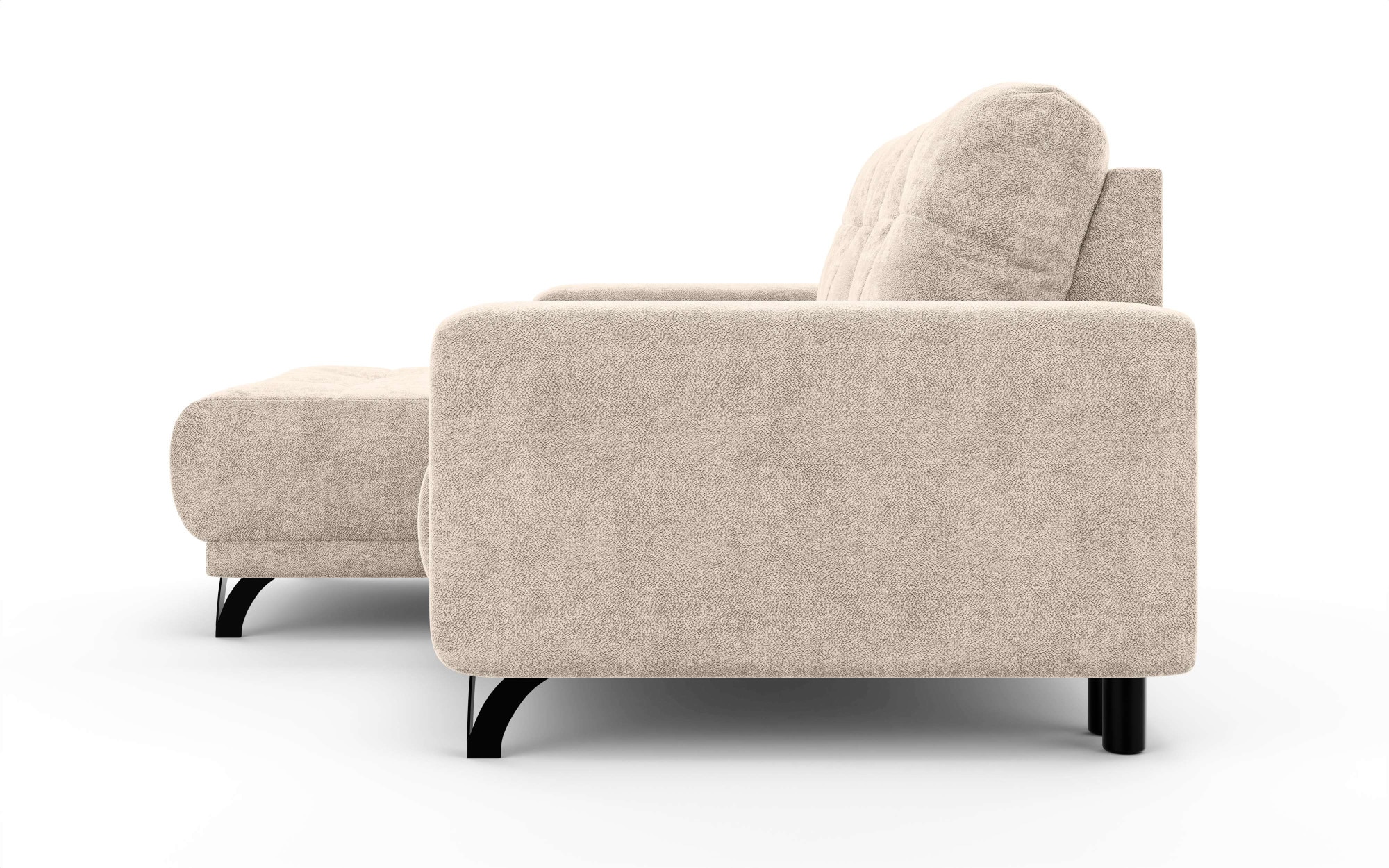 INOSIGN Ecksofa »FAIRVIEW mit verstellbaren Rückenlehne, Maße B/T/H: 234/174/93 cm«, L-Form mit Wellenunterfederung, Recamiere beidseitig montierbar