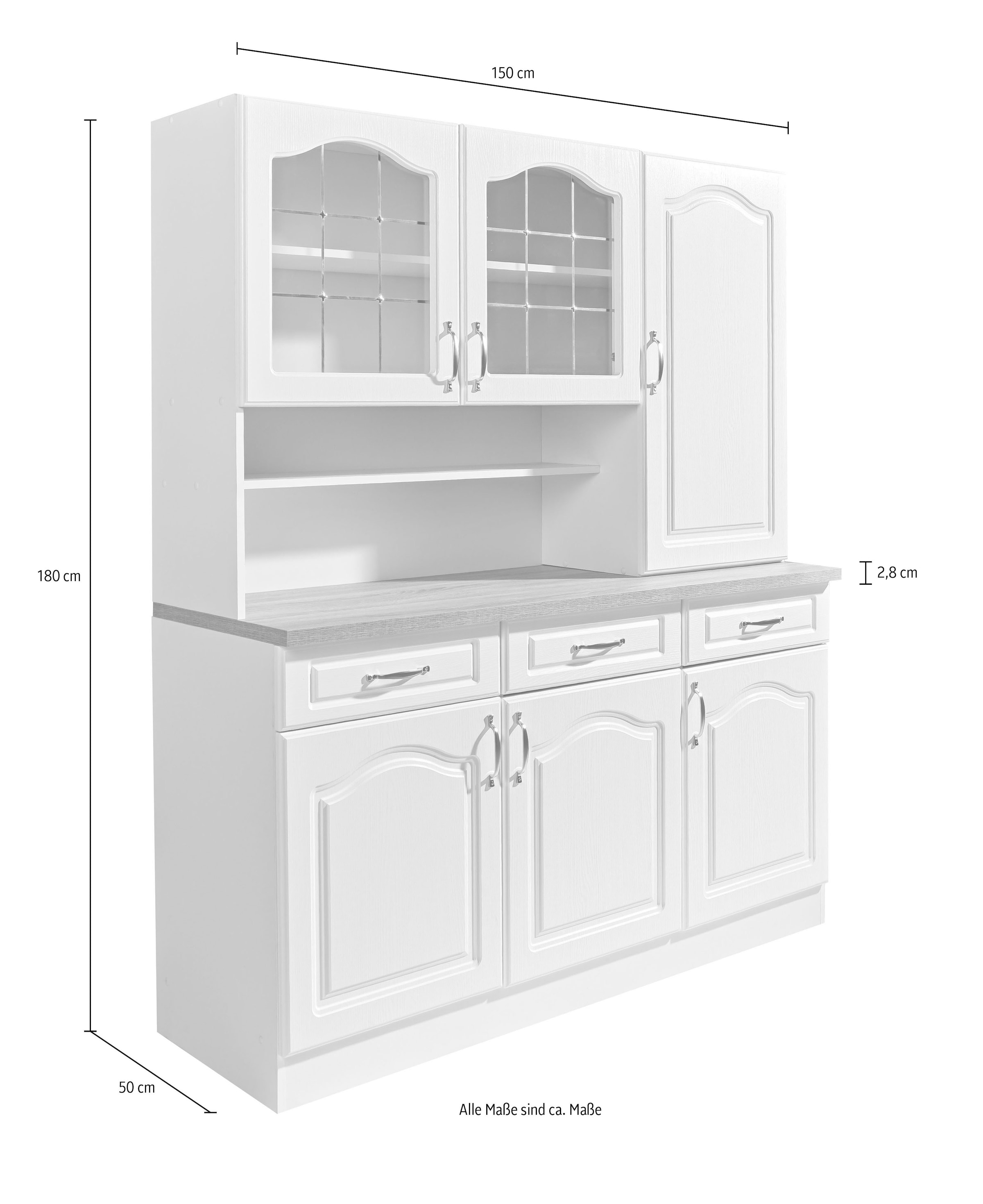 wiho Küchen Küchenbuffet »Linz«, 150 cm breit, in Landhaus-Optik