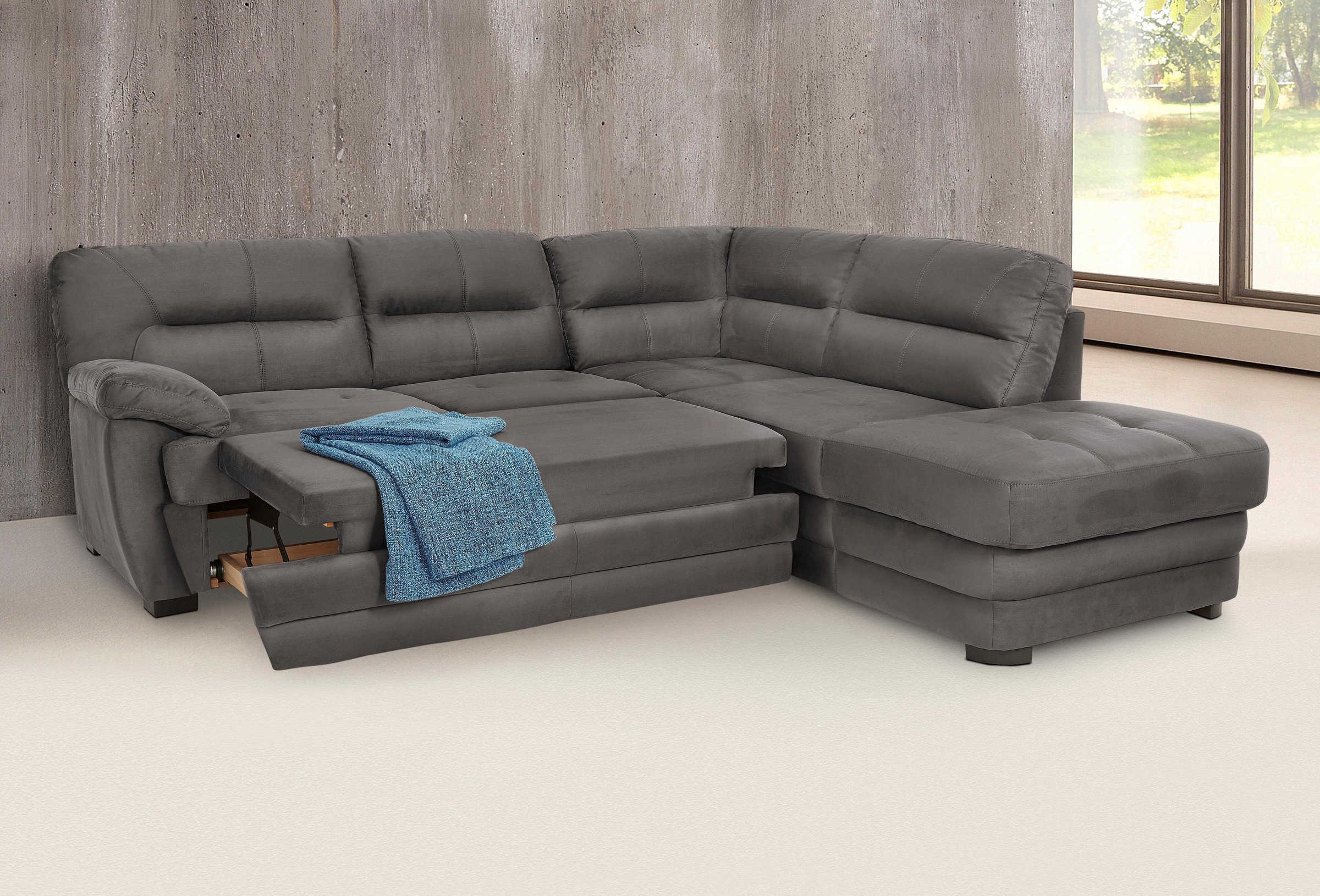 COTTA Polstergarnitur »Royale L-Form«, (Set), Set bestehend aus: Ecksofa & Hocker