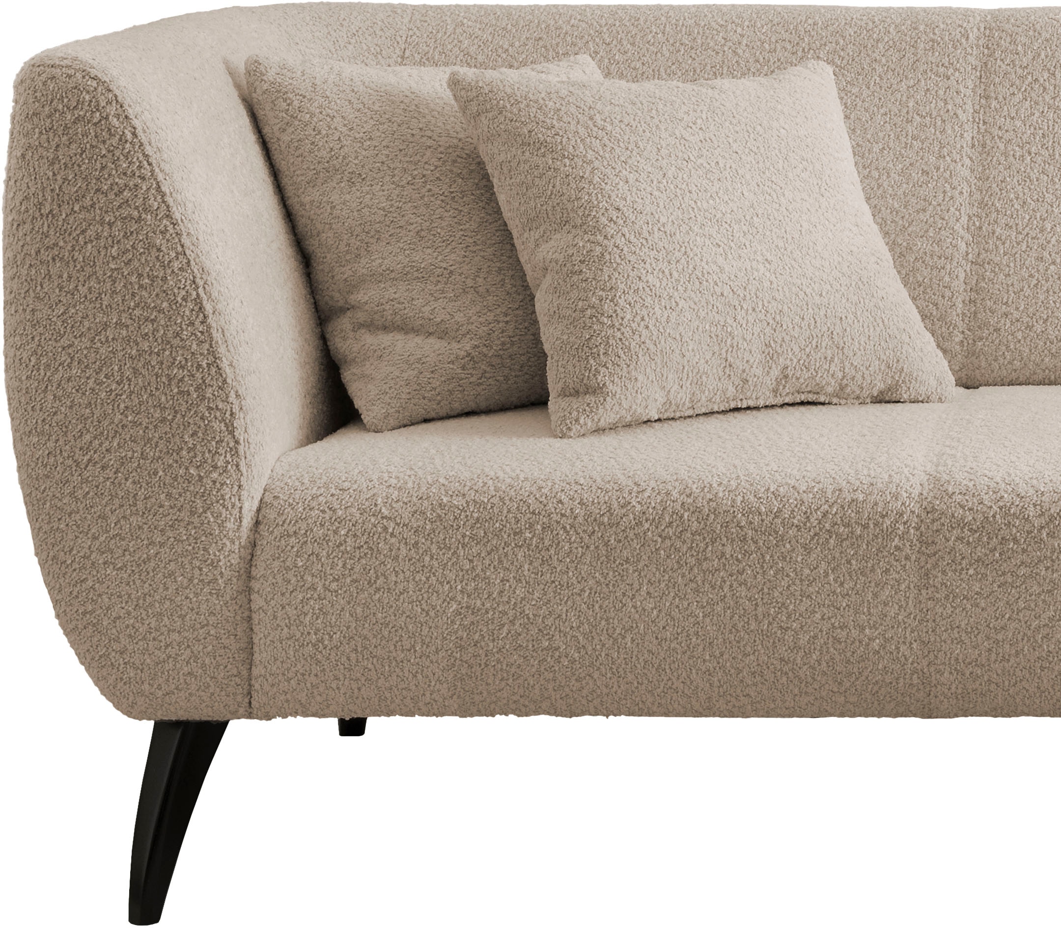 INOSIGN Ecksofa »Colori L-Form«, Holzfußfarbe wählbar, inkl. 4x Zierkissen
