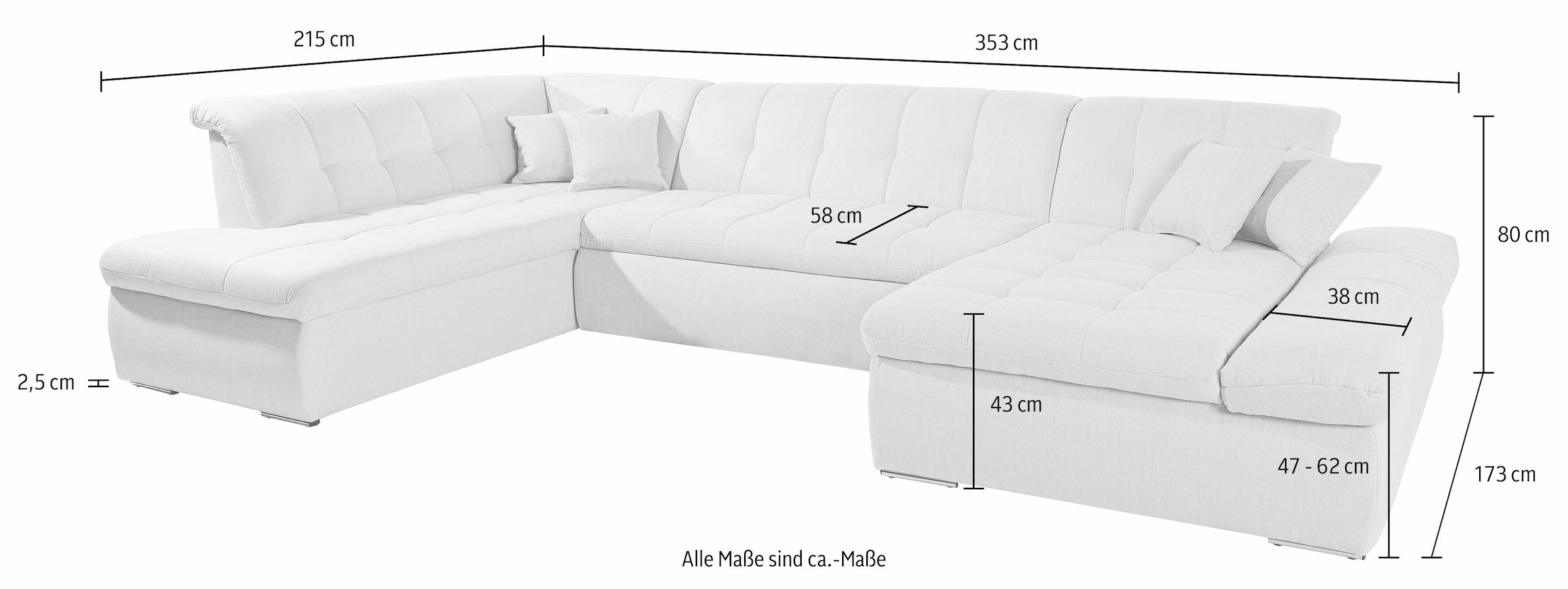 INOSIGN Wohnlandschaft »U-Form«, wahlweise mit Bett- und Armlehnfunktion