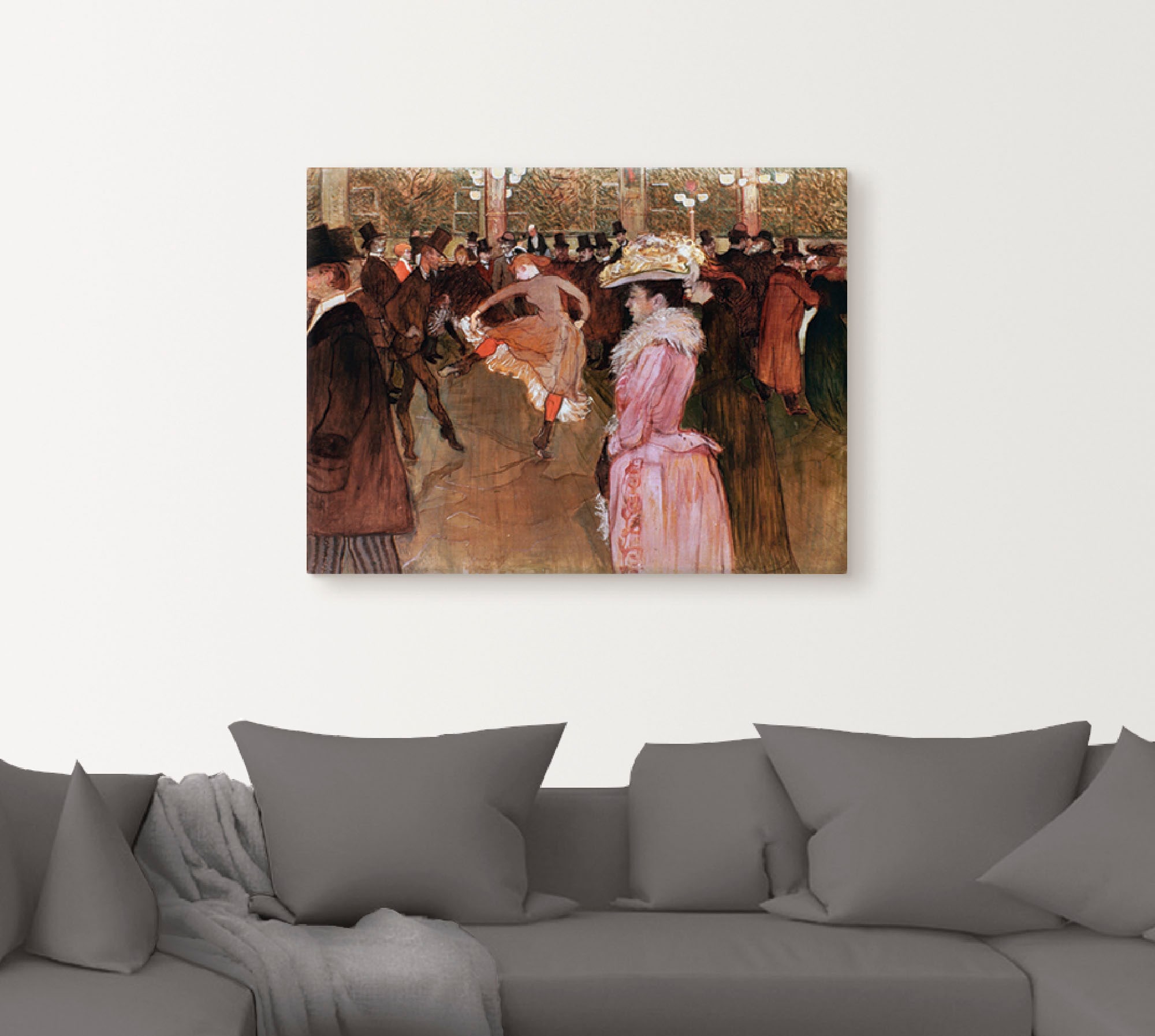 Artland Leinwandbild »Der Tanz im Moulin Rouge, 1890«, Gruppen & Familien, (1 St.), auf Keilrahmen gespannt