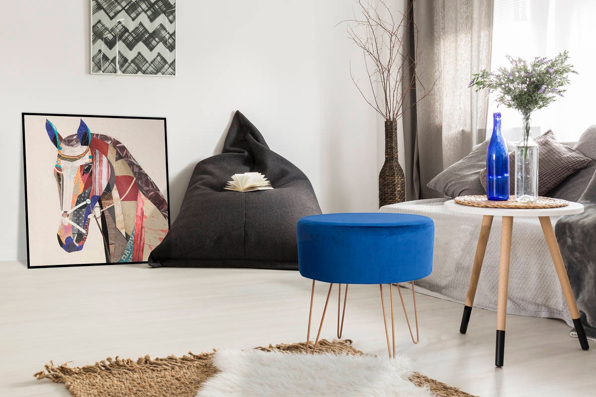 Kayoom Hocker »Mio, Hocker in dekorativem Design, moderne Form, stabiler Korpus«, (1 St.), beeindruckend, teilweise handgefertigt, moderne Form