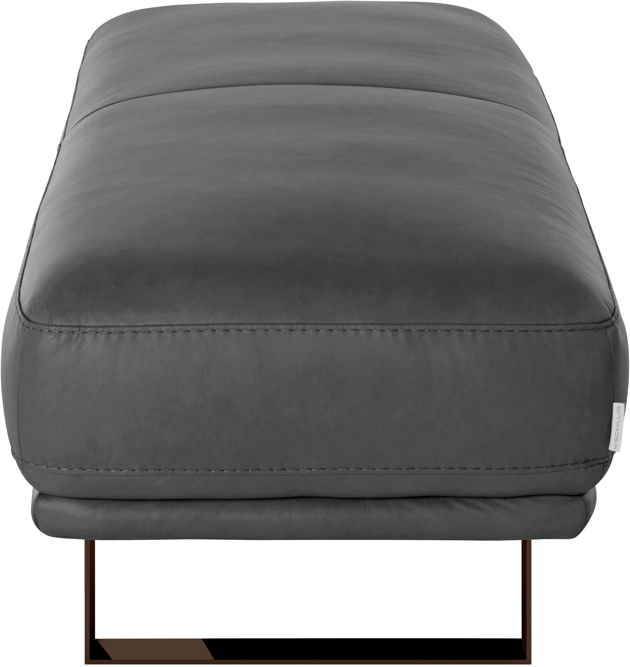 Hocker W.SCHILLIG "montanaa", grau (anthrazit z69), B:141cm H:42cm T:61cm, Hocker, Hocker, mit Metallkufen in Bronze pulverbeschichtet, Breite 141 cm 3