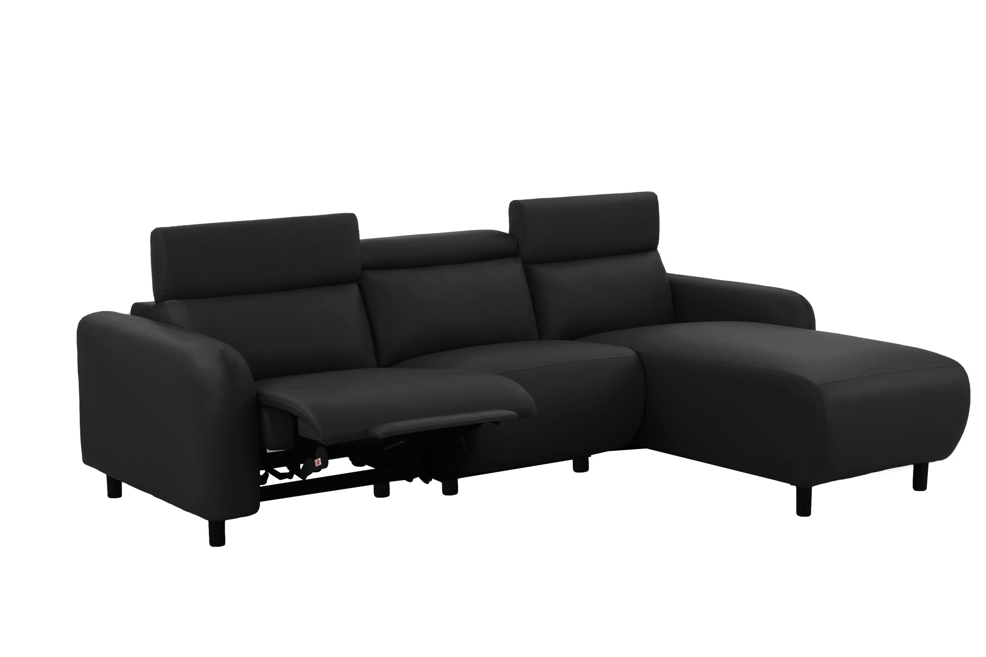 Home affaire Ecksofa »SKAANE Kunstleder, L-Form, 274 cm, manuelle u. elektrische Funktion,«, rundes Design, Kopfteilverstellung, Federkernpolsterung