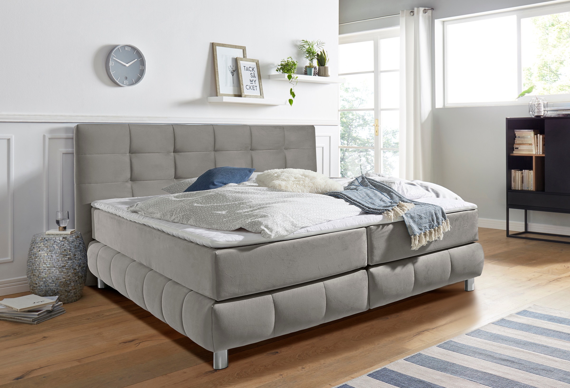 Home affaire Boxspringbett "Salo" incl. Topper, 6 Breiten, 2 Härtegrade, TF günstig online kaufen