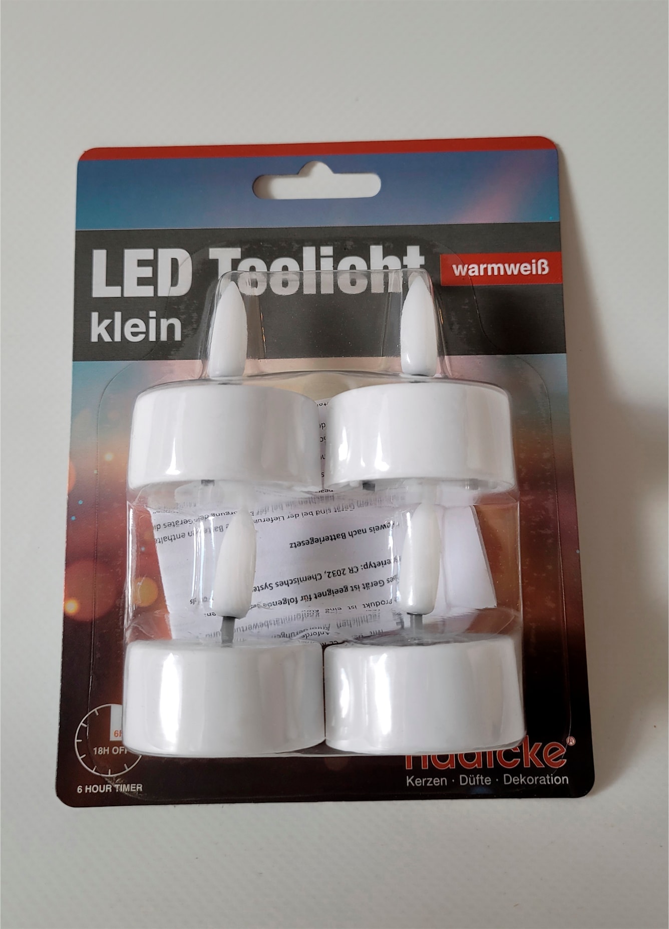 LED Taschenlampe LED Teelichter - 4 Teelichter in Blisterverpackung