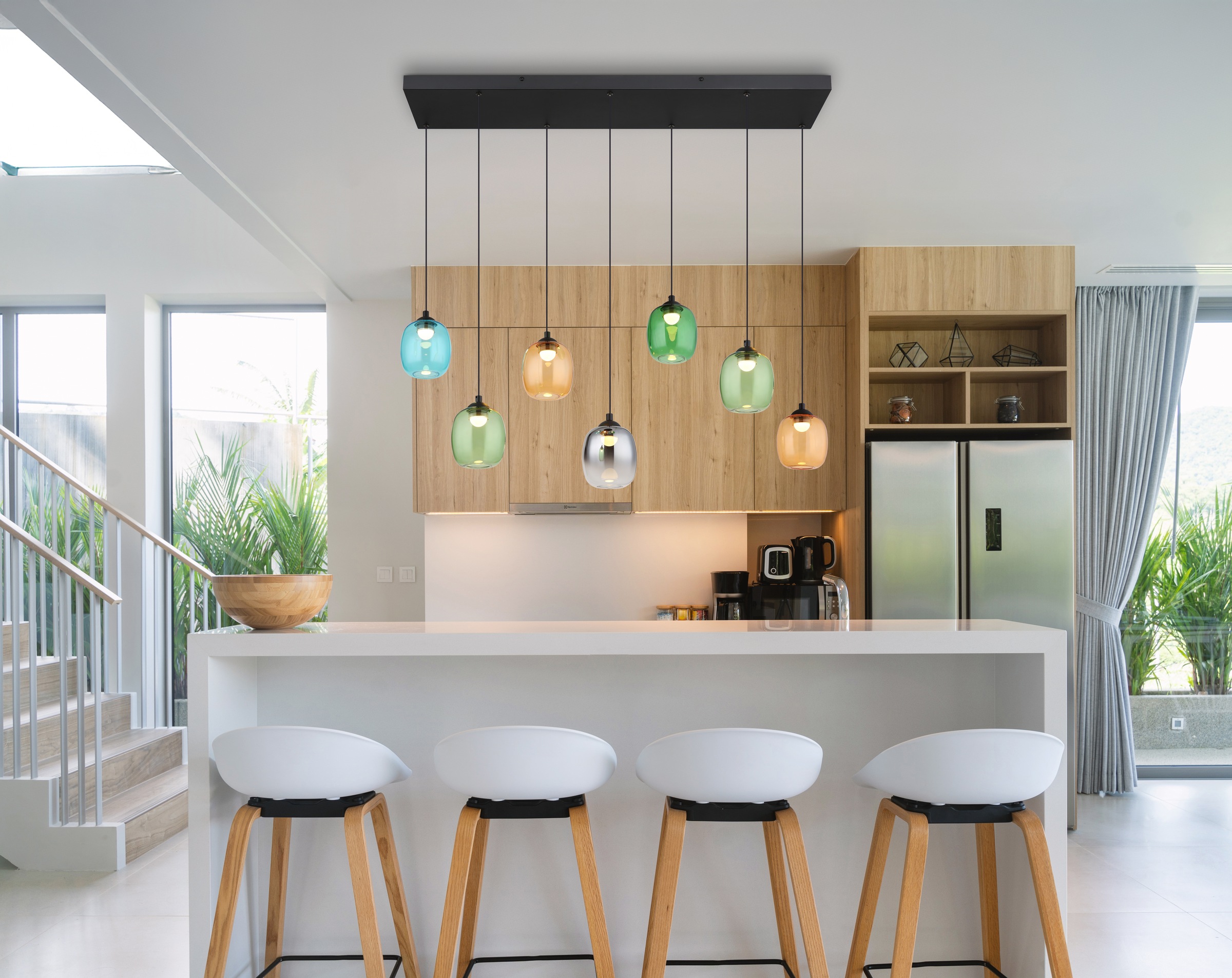 NOWA LED-Hängeleuchte »MINARA«, 1 flammig, Gläser, Hängelampe, Wohnzimmer, Esstisch
