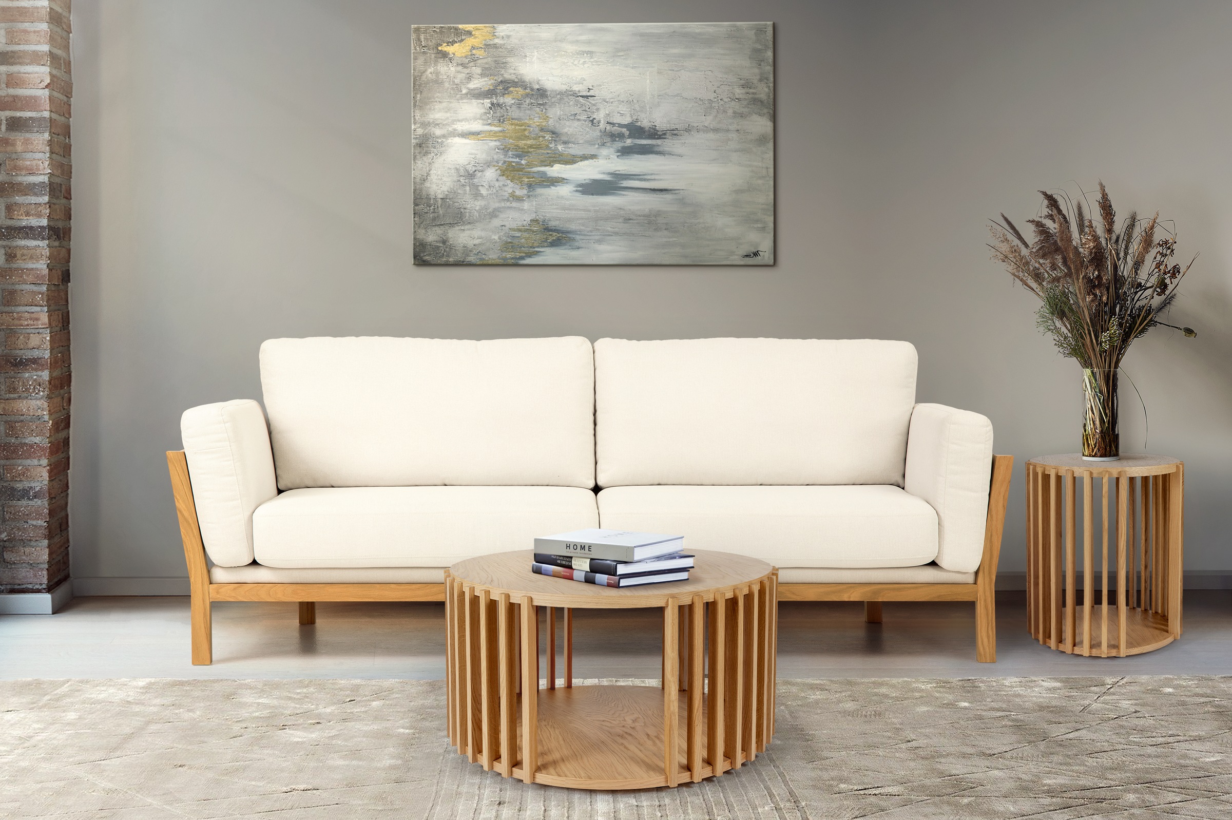 Woodman Beistelltisch "Drum, Breite/Tiefe/Höhe: 53/53/58 cm" Holzfurnier au günstig online kaufen