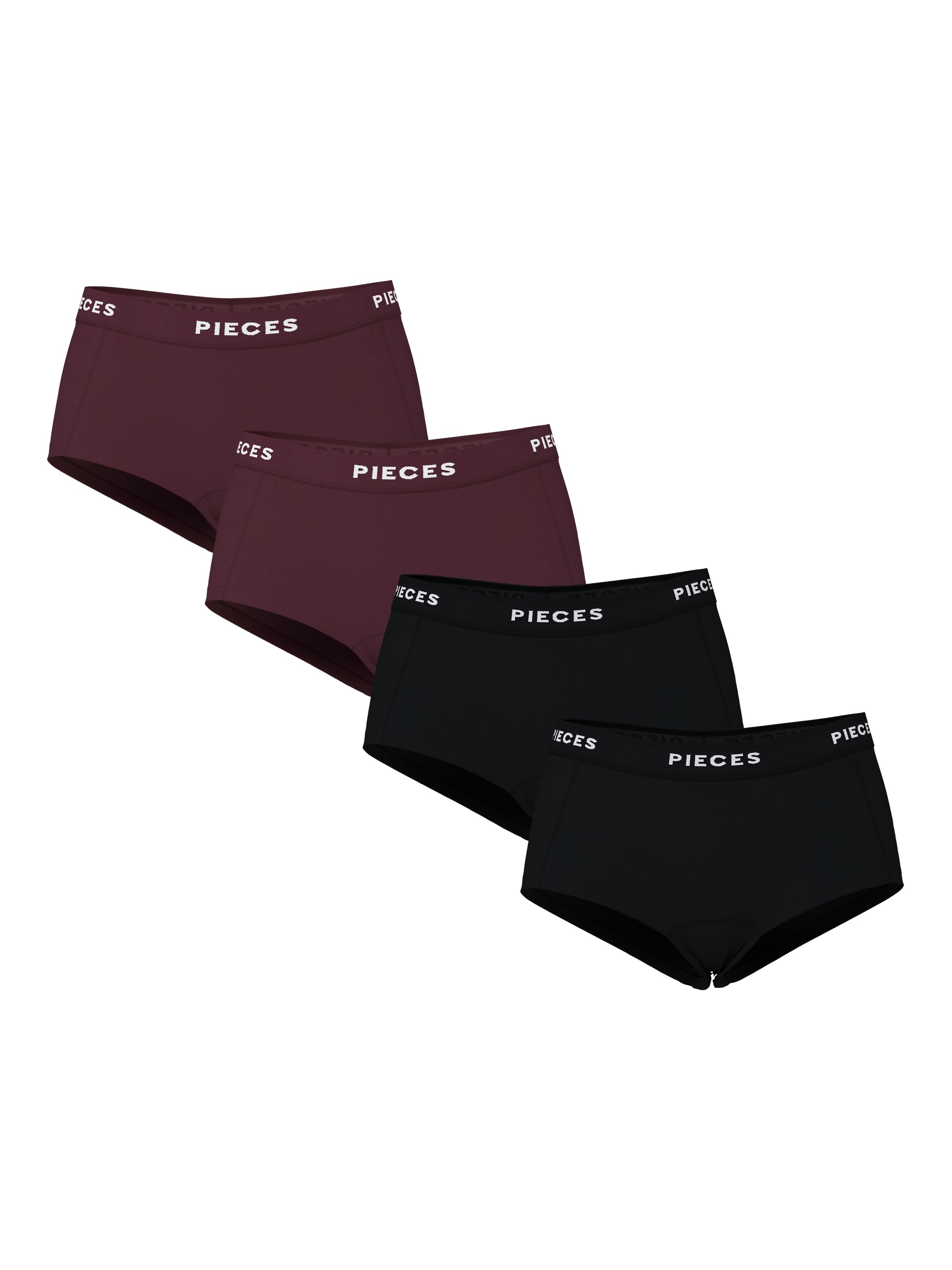 pieces Hipster "PCLOGO LADY 4 PACK SOLID NOOS BC" Packung, 4er-Pack, 4 Stk. günstig online kaufen