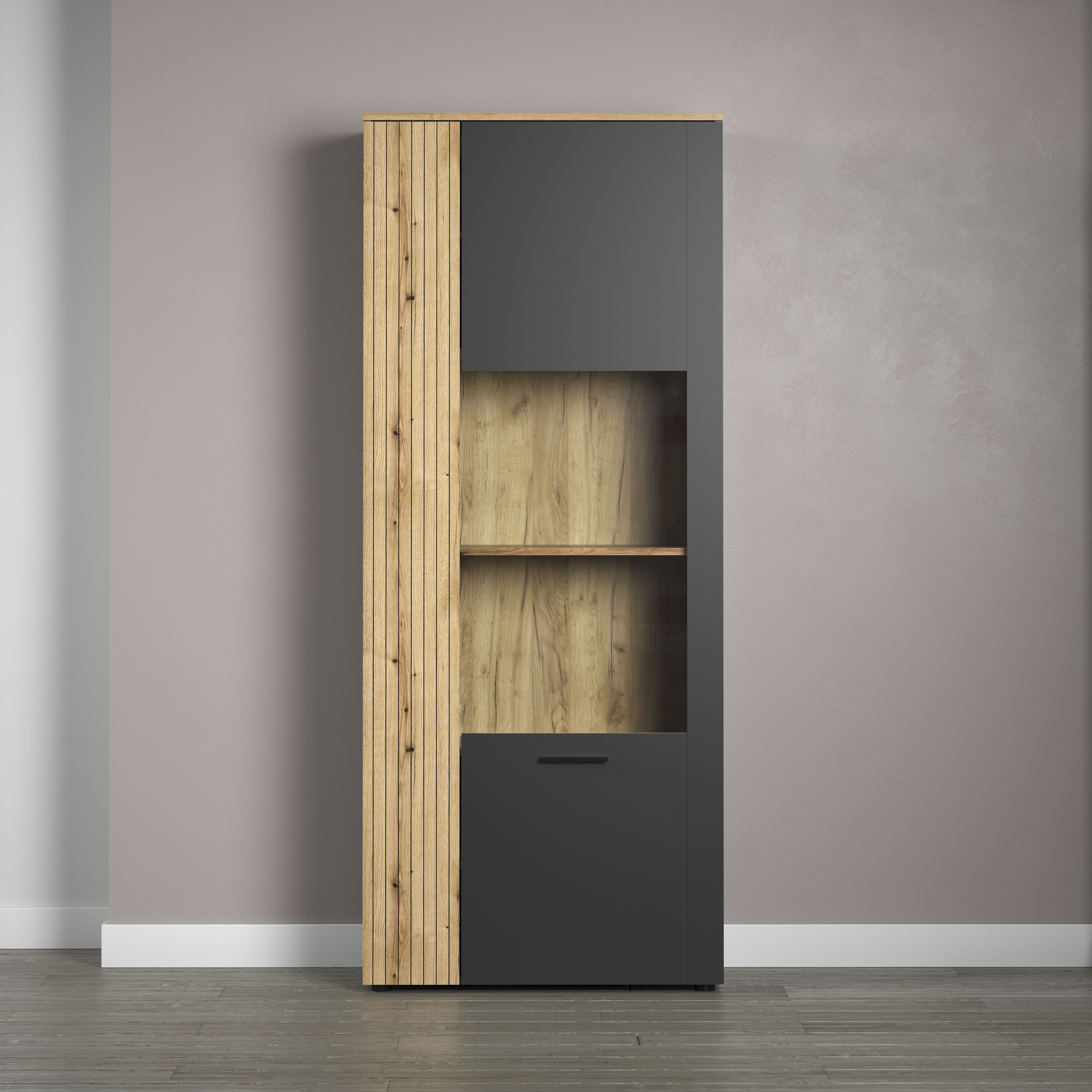 Home affaire Standvitrine "Estepona" 1 Stk. tlg. Standvitrine mit 2 Türen - (B/T/H) 80/42/195 cm