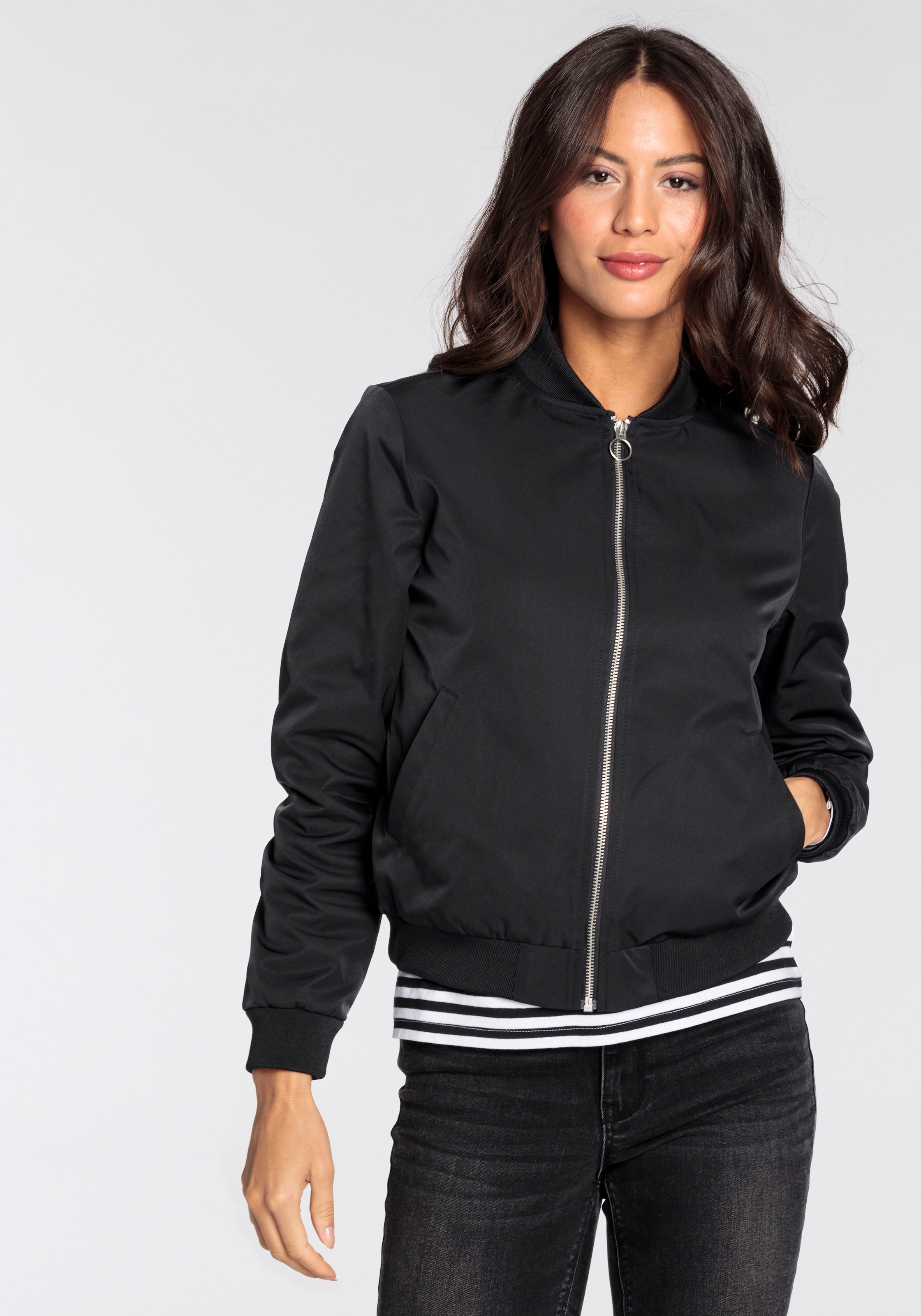 AJC Blouson mit Rippkragen, praktische Eingrifftaschen, Leichte Übergangsja günstig online kaufen