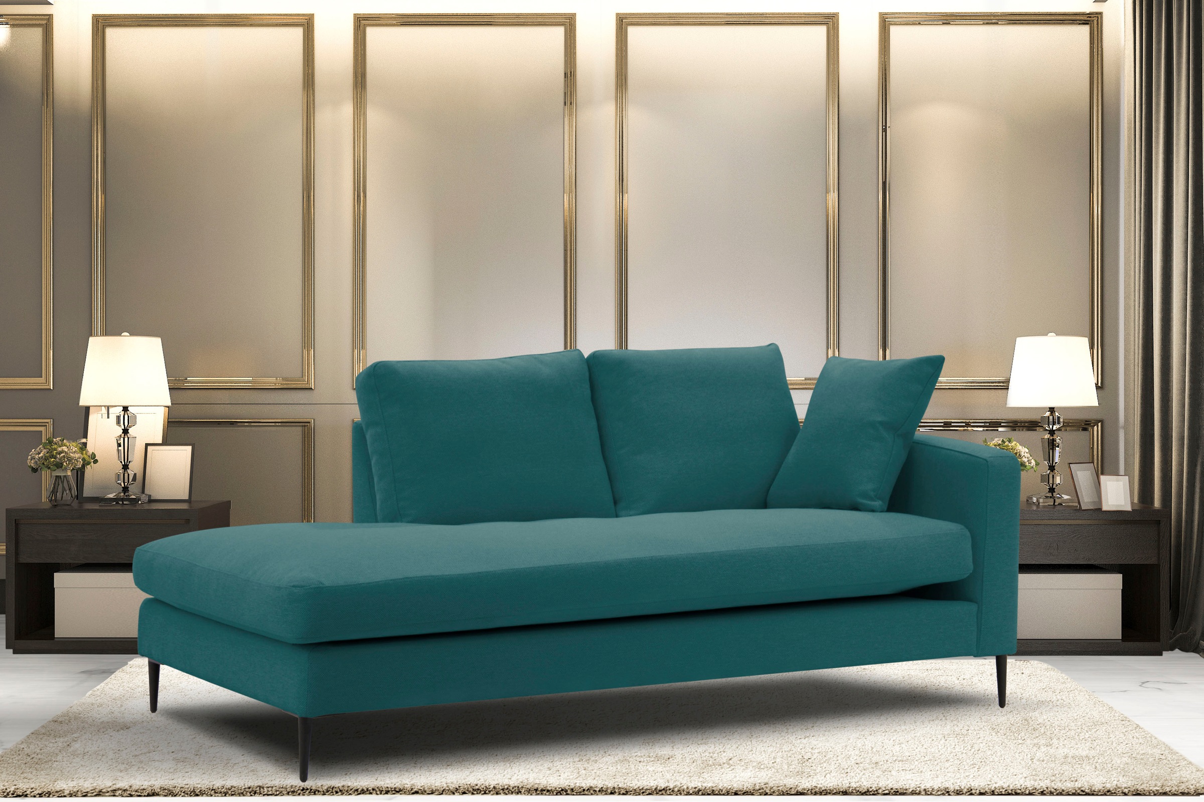 Home affaire Recamiere "Cozy Chaiselongue, Maße B/T/H: 195/97/80 cm" mit lo günstig online kaufen