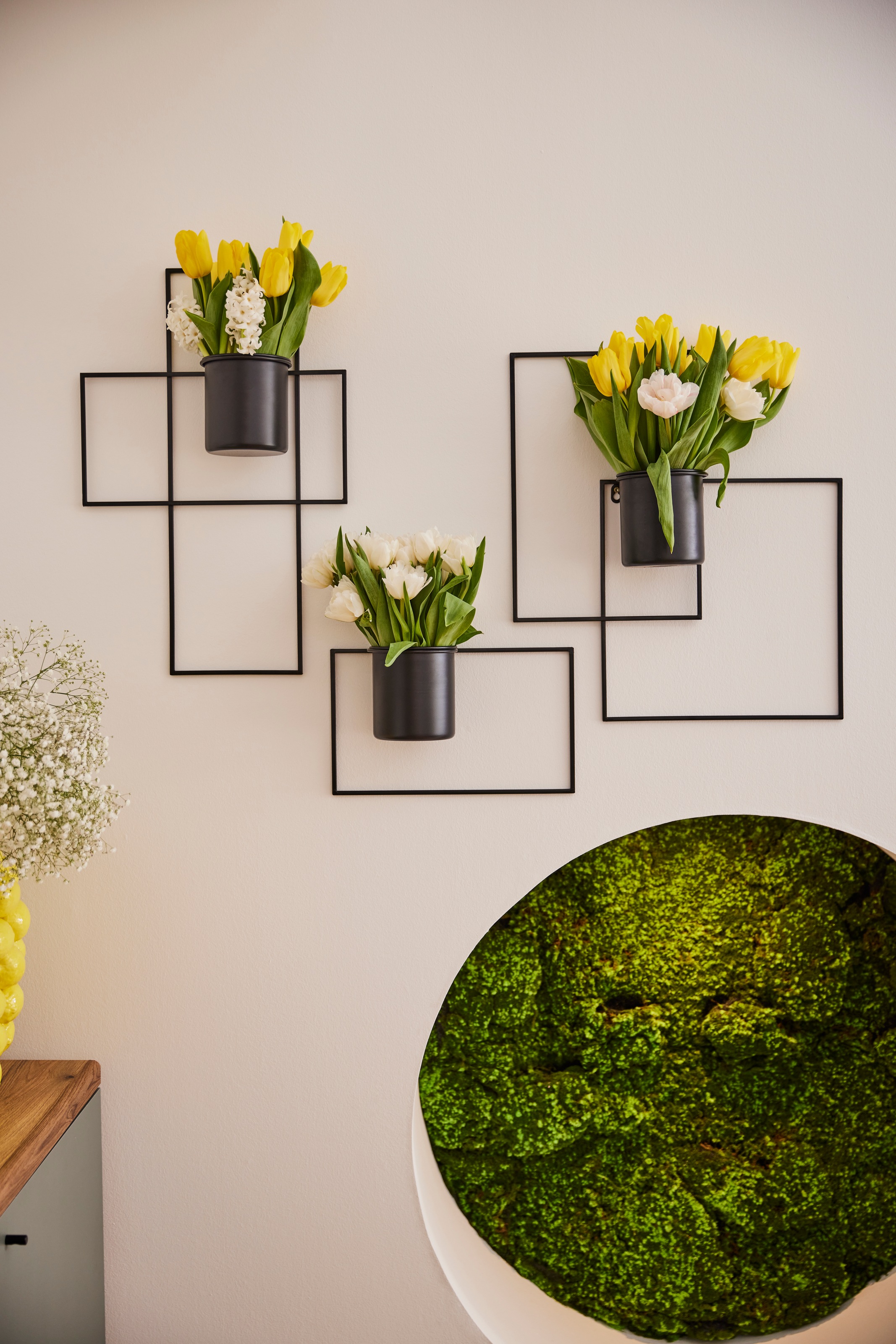 LeGer Home by Lena Gercke Wanddekoobjekt "Malvina, für Deine individuelle Wandgestaltung" 3 tlg.Set aus Metall mit jeweils 1 Blumentopf (herausnehmbar)