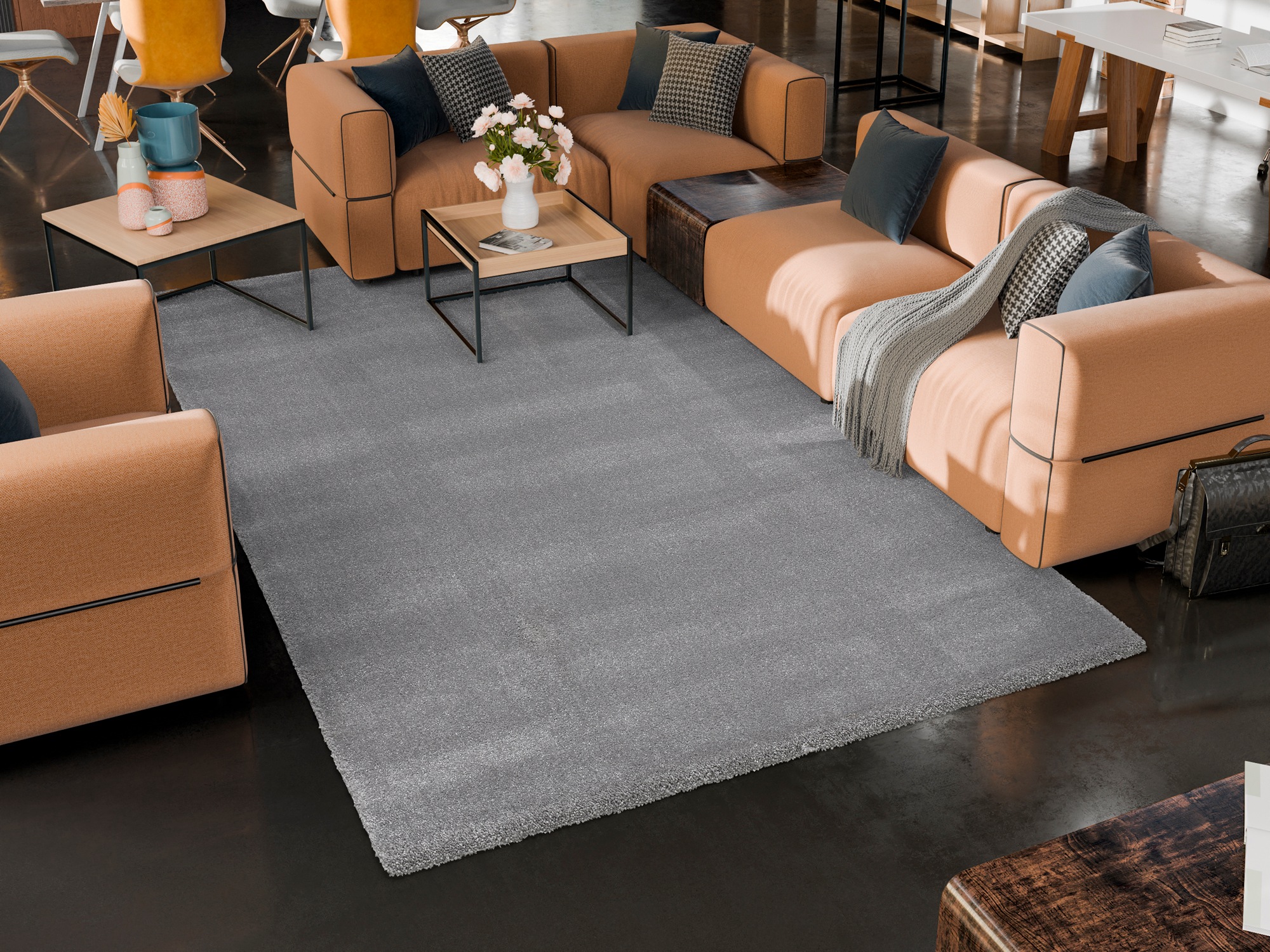 OCI DIE TEPPICHMARKE "KOMFORT, auch als Läufer und in Rund" rechteckig 20 mm Höhe Uni - Hochflor, Langflor, Shaggy, maschinengewebt, robust