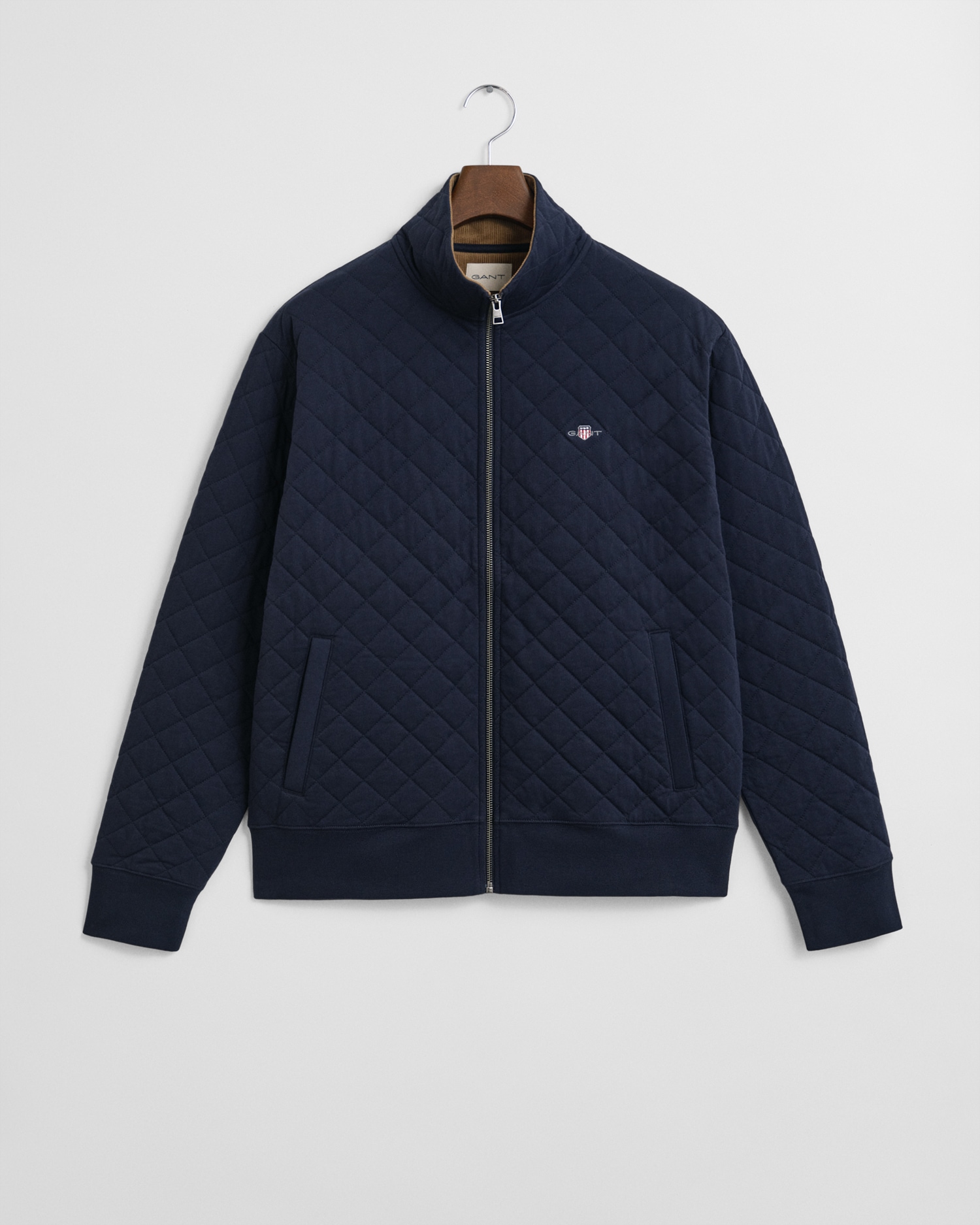 Gant Sweatjacke "QUILTED CORD COLLAR FULL ZIP", Mit Rundhalsausschnitt günstig online kaufen