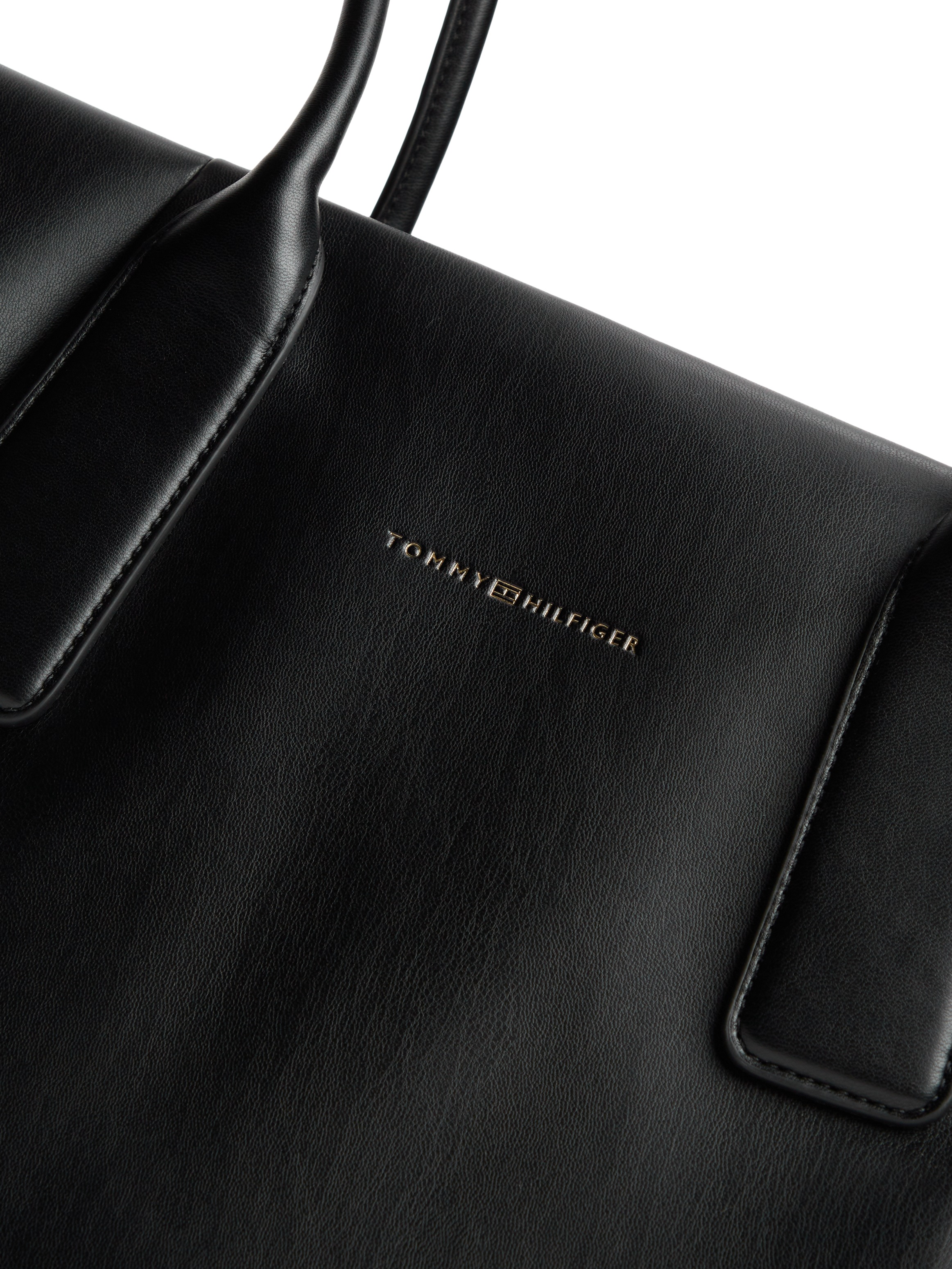 Tommy Hilfiger Tragetasche »TH ESSENTIAL TOTE« Damen Schultertasche, Henkeltasche mit goldfarbener Logoprägung