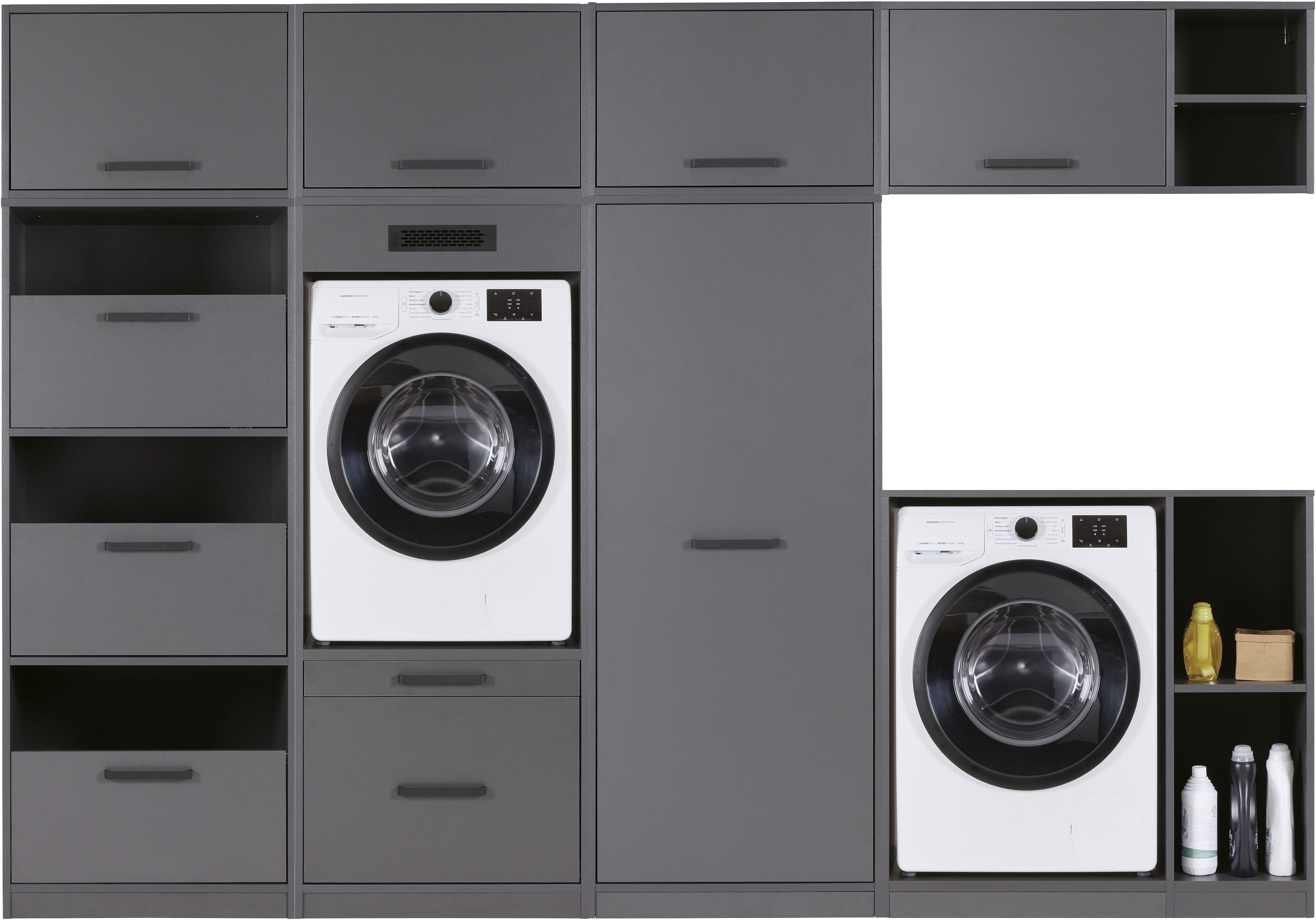 Inter Link Mehrzweckschrank-Set "Norela, Waschmaschinenumbauschrank, Geräteschrank mit Wäscheschrank" 8 Stk. tlg.