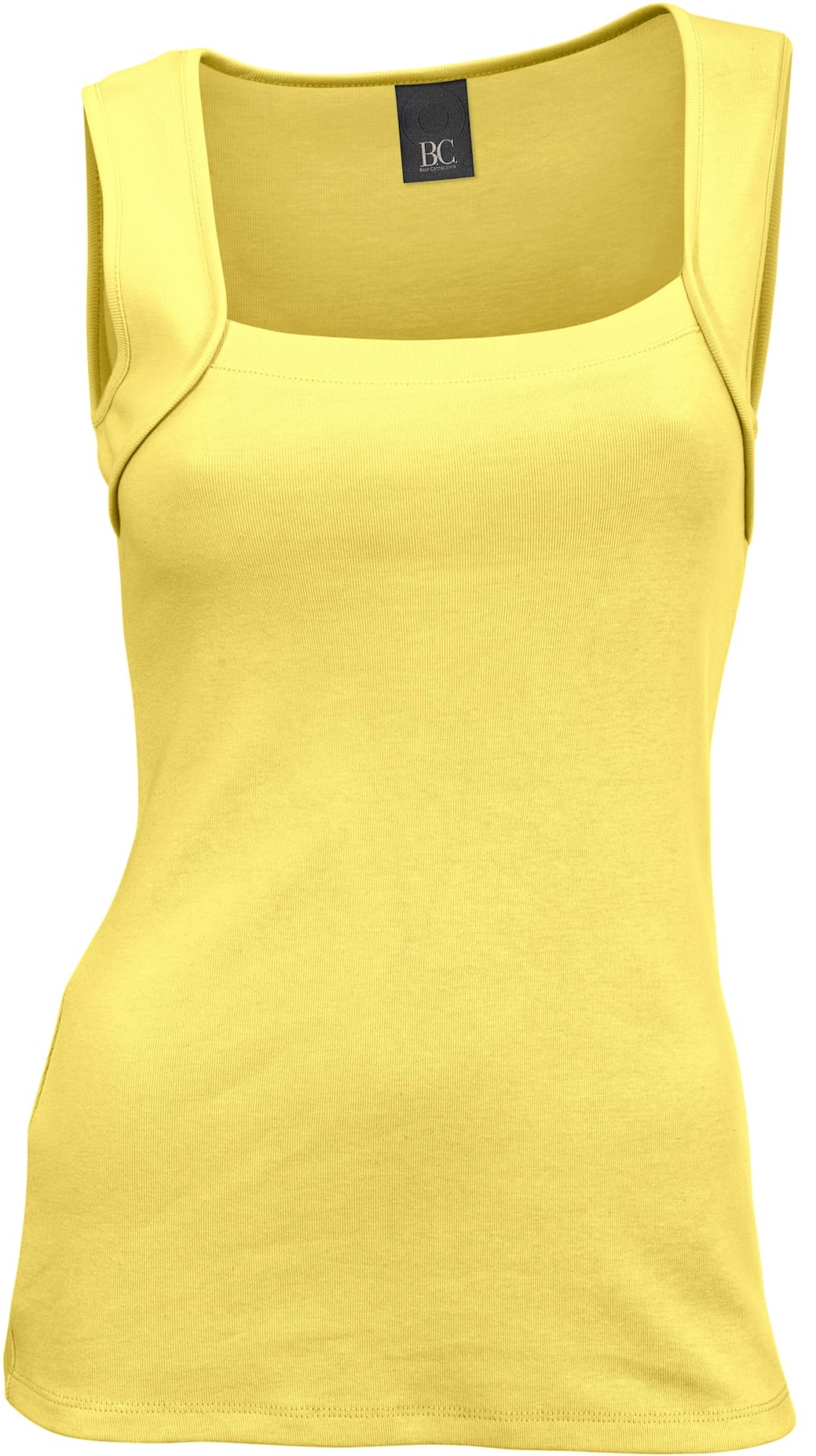 Shirttop HEINE, Damen, Gr. 34, gelb, 100% Baumwolle, unifarben, eckiger Ausschnitt, Tops Shirttop 2