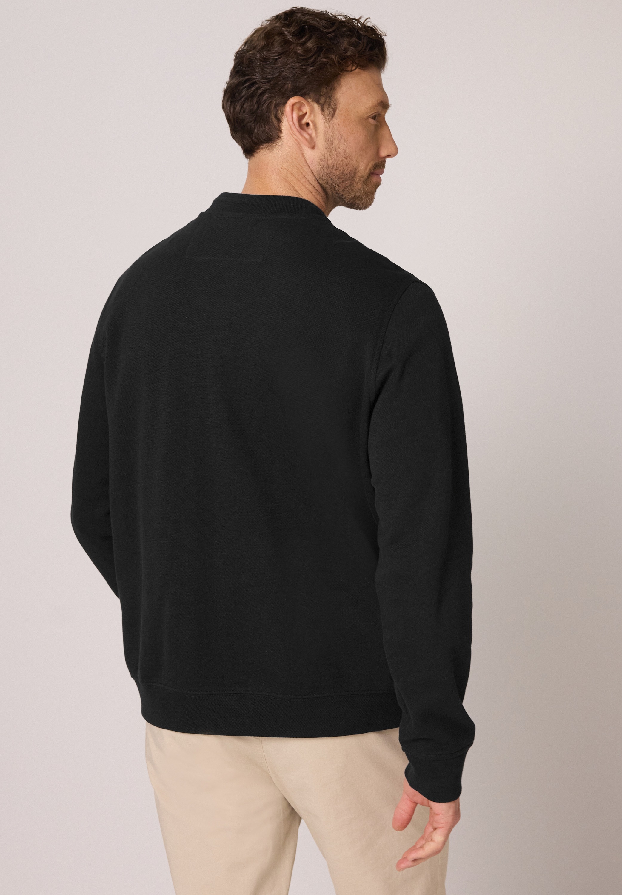 Blouson STREET ONE MEN, Herren, Gr. M (40), schwarz, Web, 90% Baumwolle, 10% Polyester, unifarben, normal normal, ohne Ausschnitt, Bündchen, Jacken Blouson, mit Taschen-Detail 2