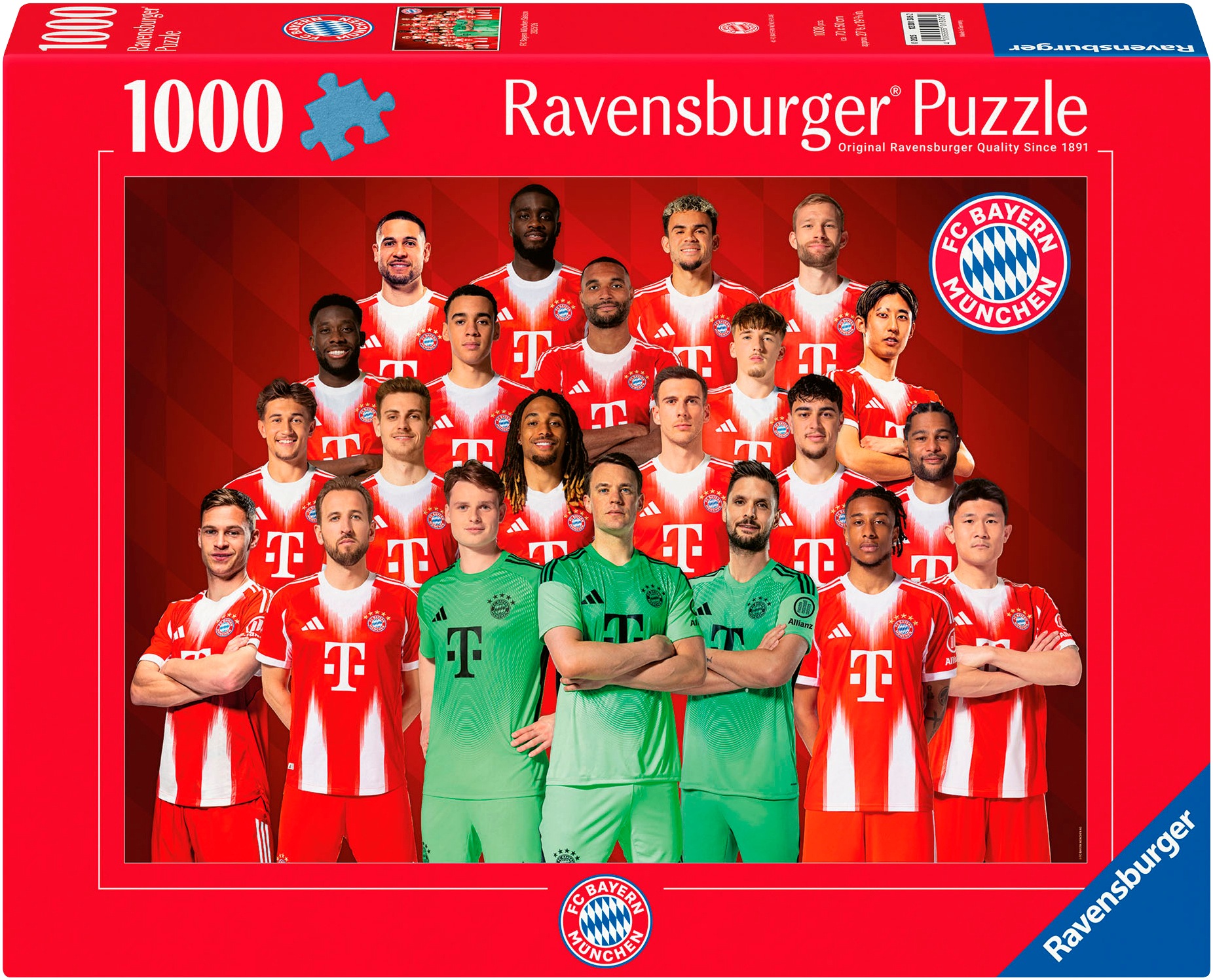 RAVENSBURGER Kinder Puzzle "FC Bayern München Saison 2025/2026"bunt, Pappe, B:70cm H:50cm, Puzzles, Made in Germany