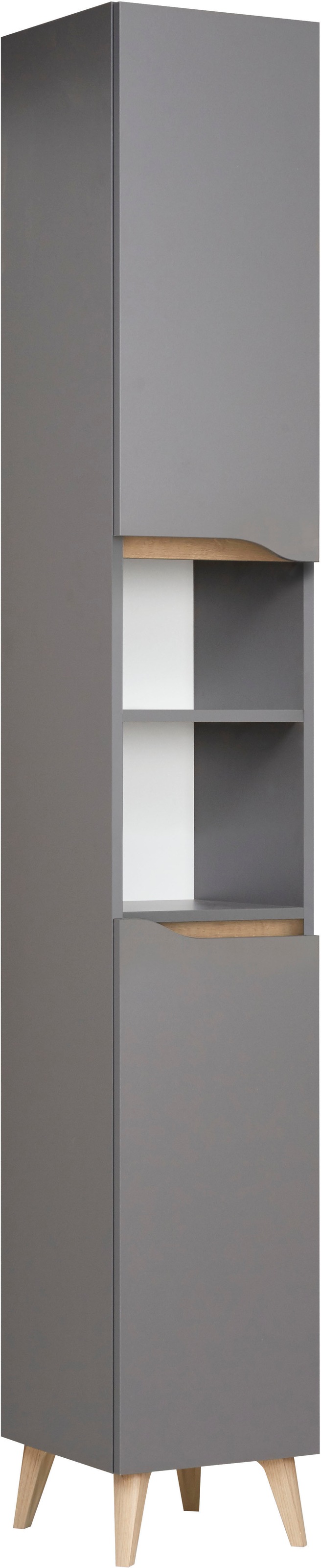 Saphir Badmöbel-Set »Quickset 5-teilig, Waschbeckenunterschrank mit LED-Spiegel«, (5 St.), Hochschrank, Unterschrank, Hängeschrank, inkl. Türdämpfer, 6 Türen