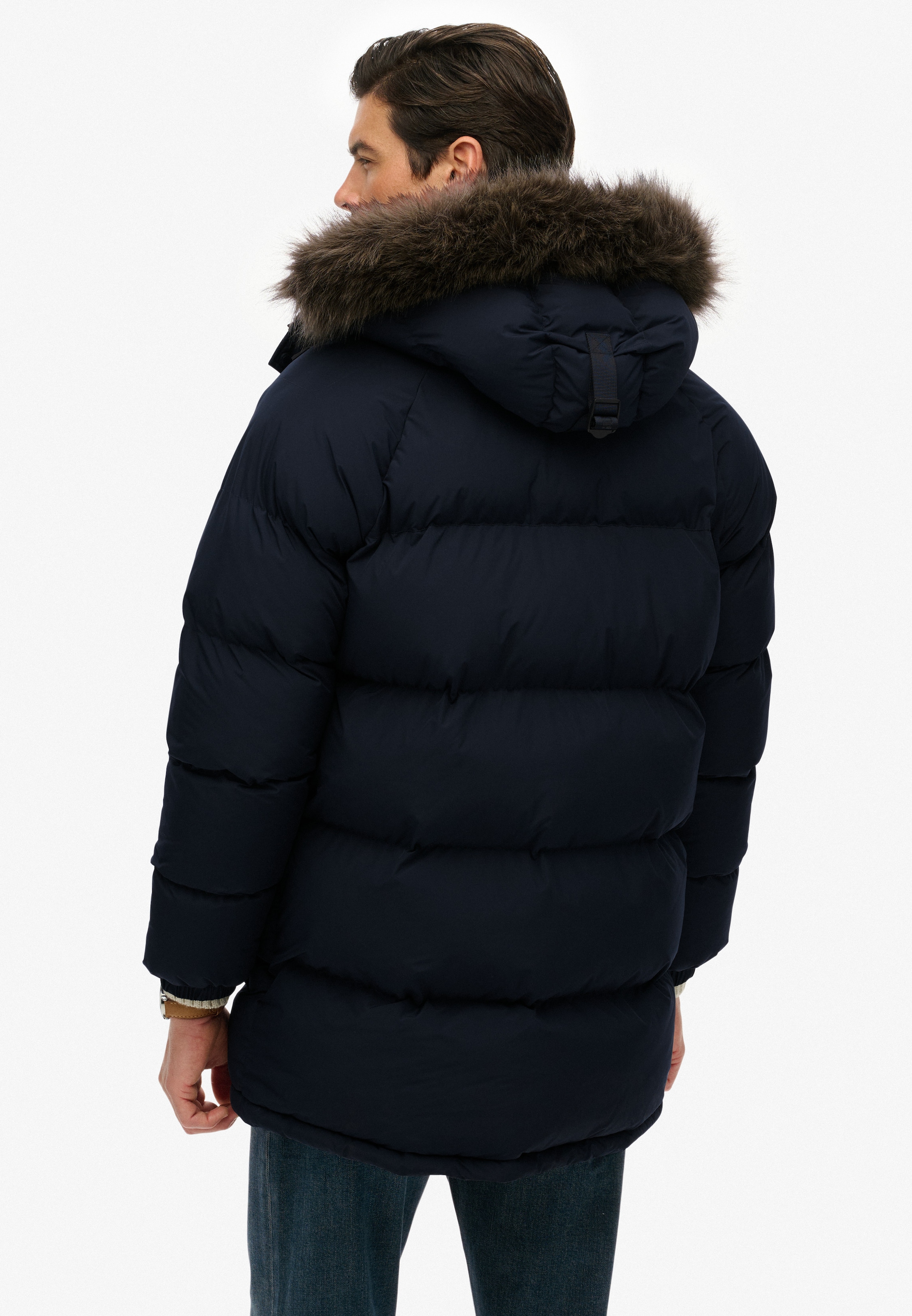 Superdry Steppjacke »EVEREST LONGLINE BAFFLED PARKA«, mit Kapuze