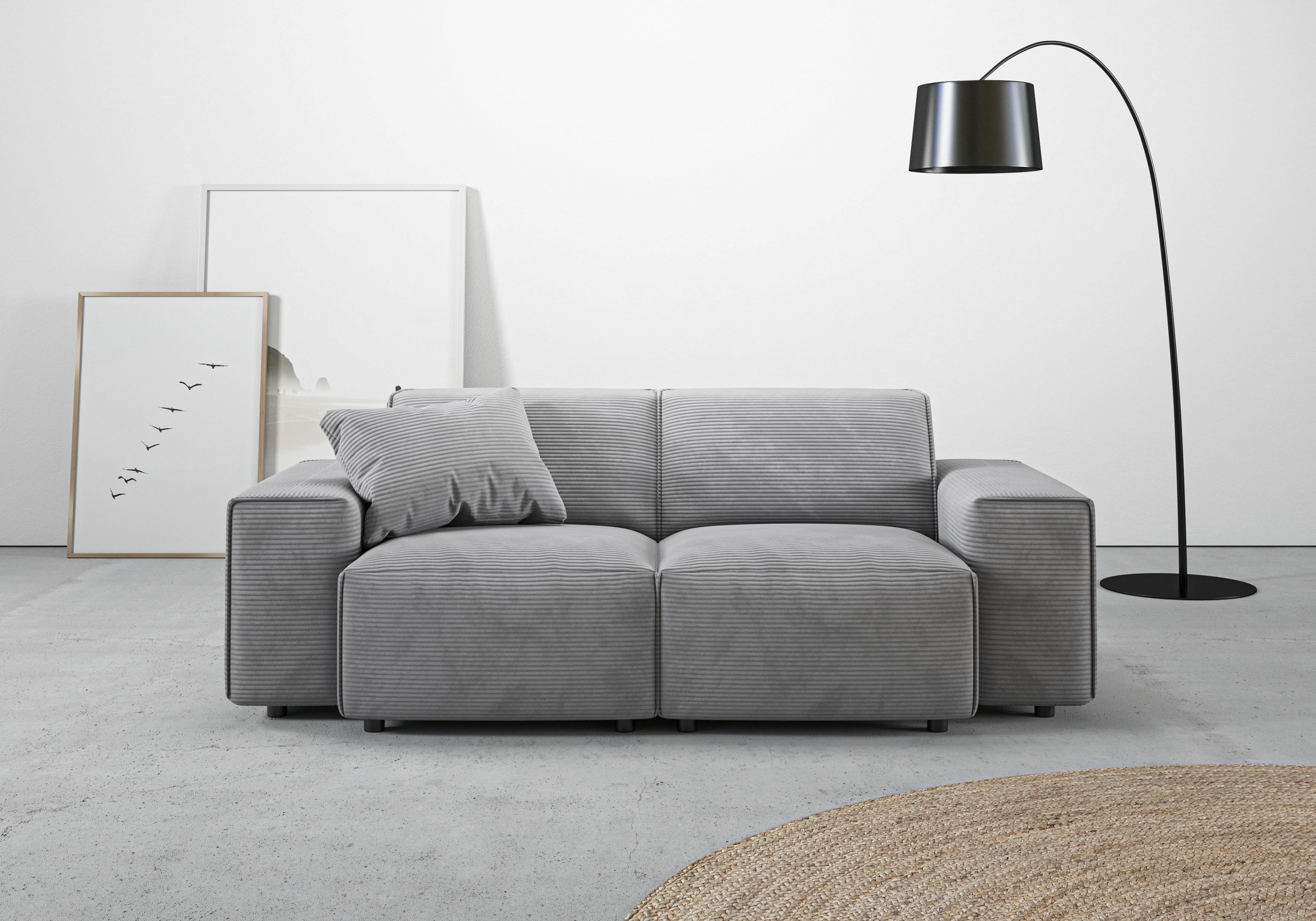 Home affaire 2-Sitzer "Glimminge auch in Breitcord + Feincord + Easy care-Bezug" besondere Kedernähte, Zierkissen