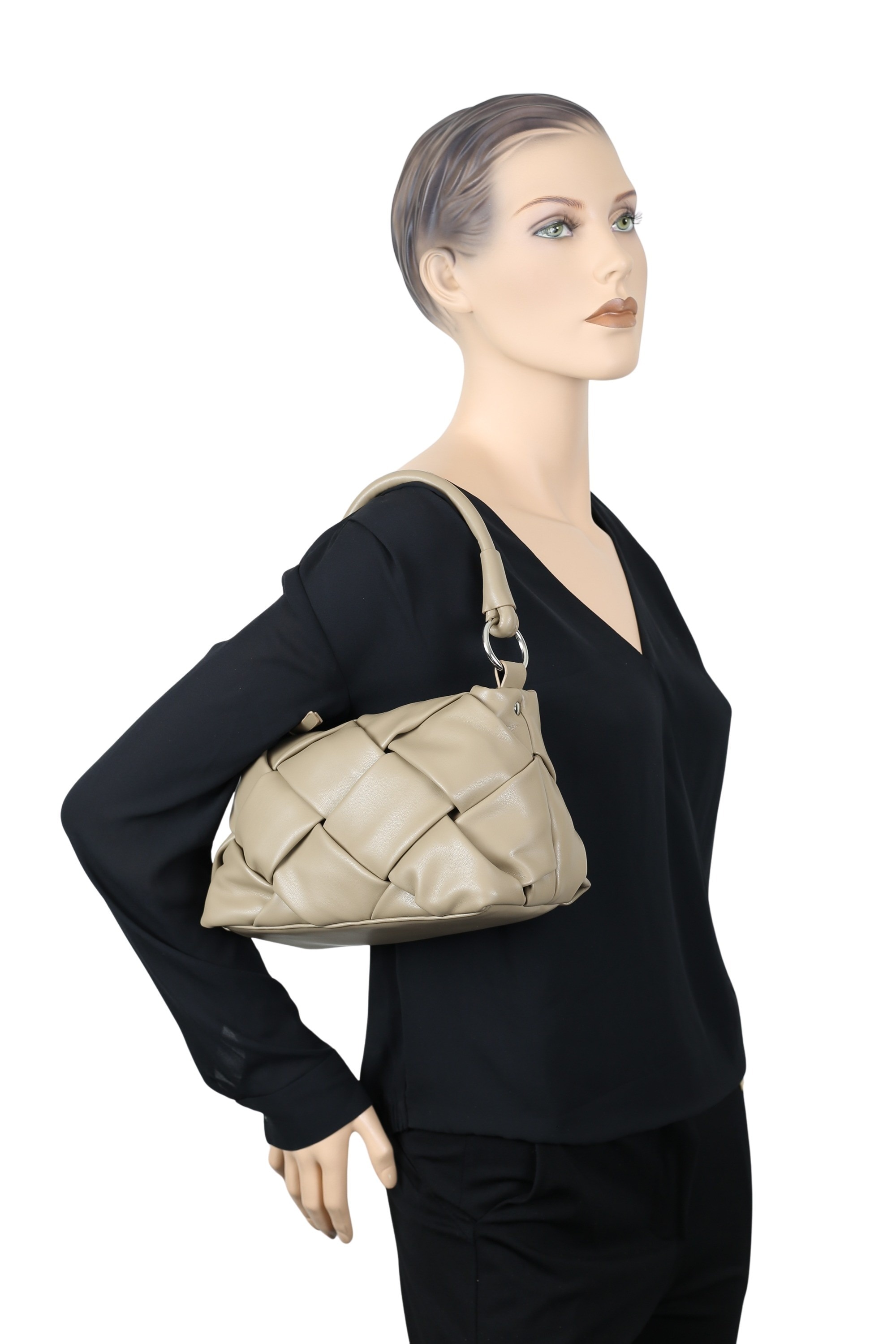 COLLEZIONE ALESSANDRO Schultertasche »Giorgia«, Elegante Flechttasche mit Trageriemen