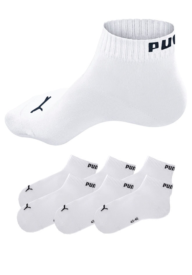 PUMA Kurzsocken, (6 Paar), mit Rippbündchen