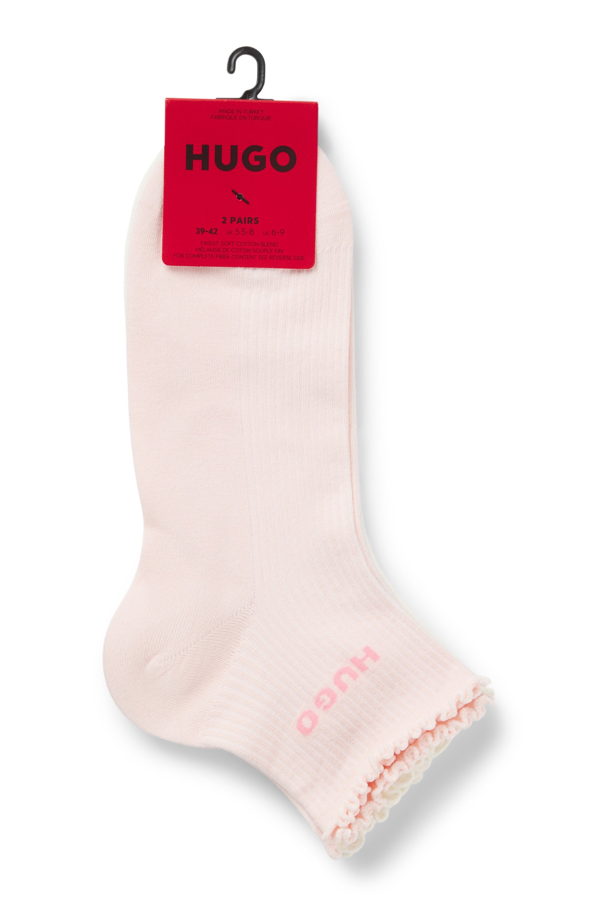 HUGO Underwear Kurzsocken mit gewellter Kante, Rippstruktur günstig online kaufen