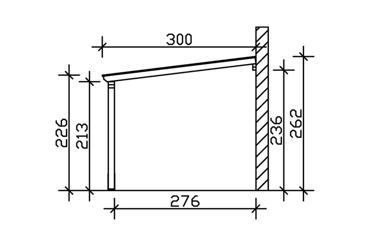 Skanholz Anlehncarport »Vogtland«, Leimholz-Nordisches Fichtenholz, 276 cm, weiß