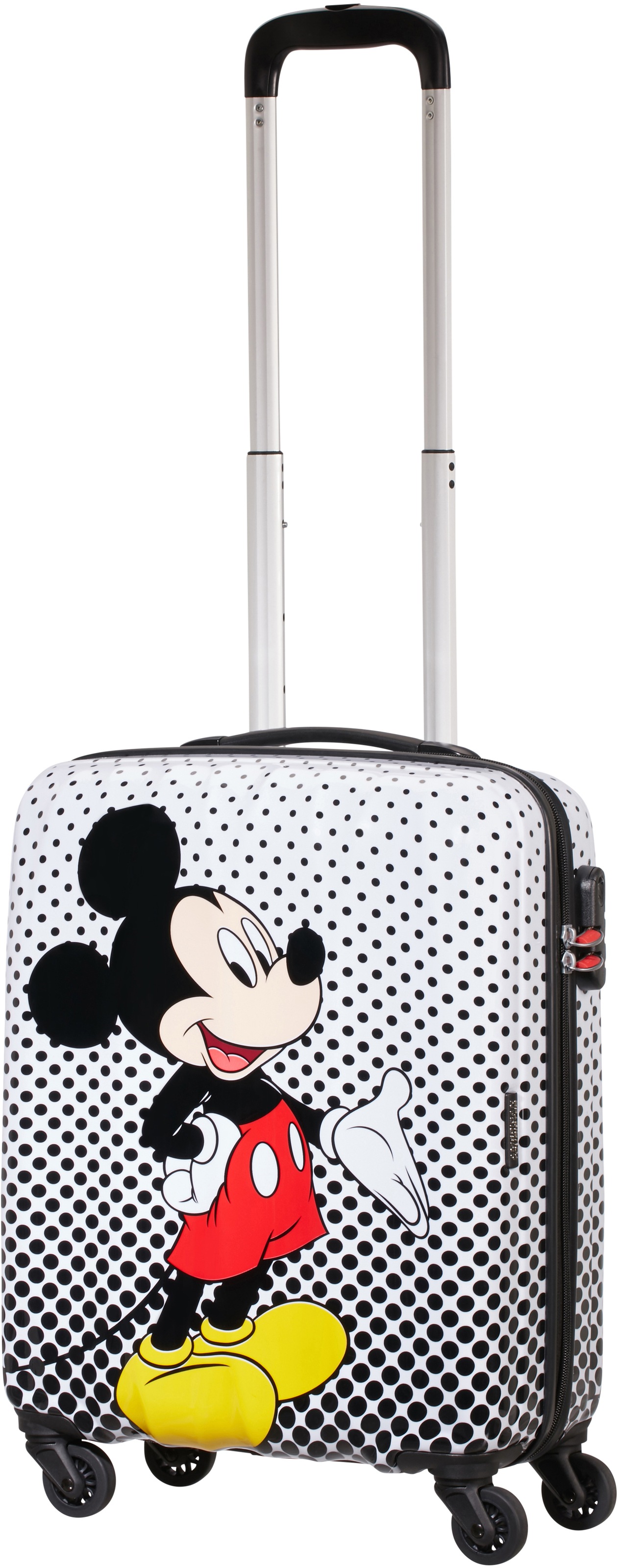 American Tourister® Hartschalen-Trolley »Disney Legends, Mickey Mouse Polka Dot, 55 cm«, 4 Rollen, Kinder Reisegepäck Handgepäck-Koffer TSA-Zahlenschloss