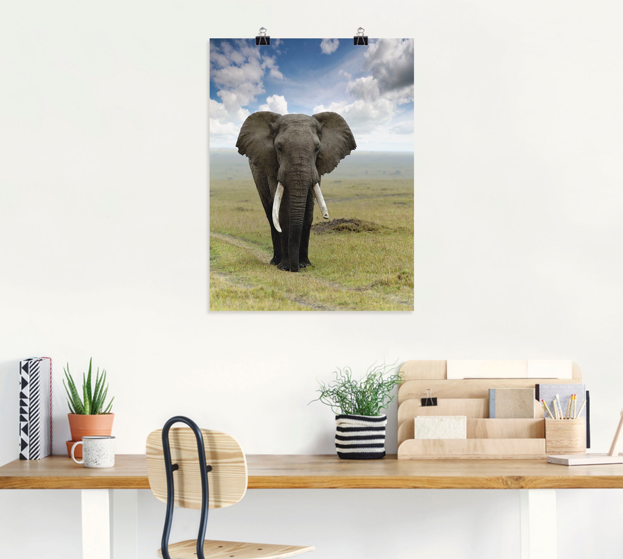 Artland Wandbild »Elefant«, Wildtiere, (1 St.), als Alubild, Outdoorbild, Leinwandbild, Poster in verschied. Größen