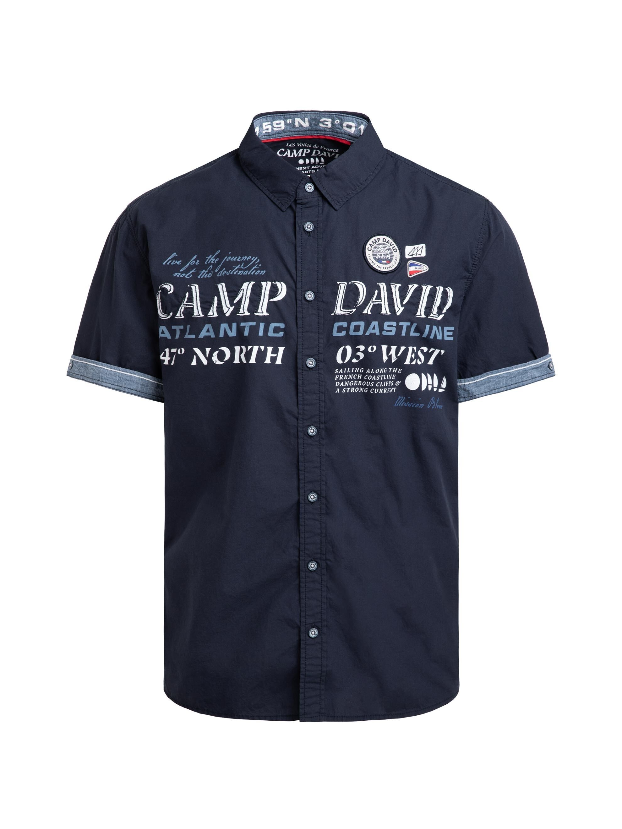 CAMP DAVID Kurzarmhemd mit Stickerei