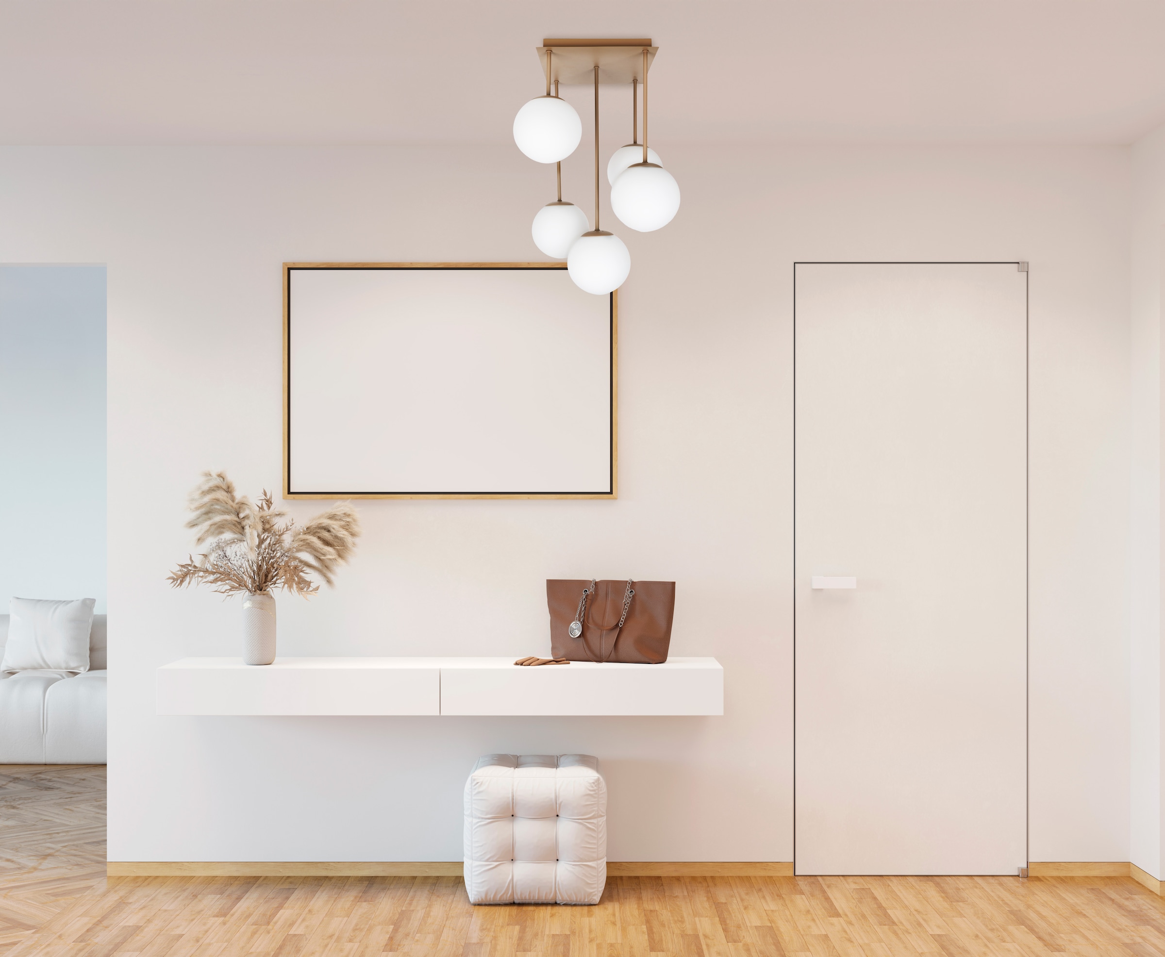 OTTO home Deckenleuchte »Nellin« E14 1 Stk. 5 Glaskugeln mit je 1x E14 exkl., quadratisch, beige matt