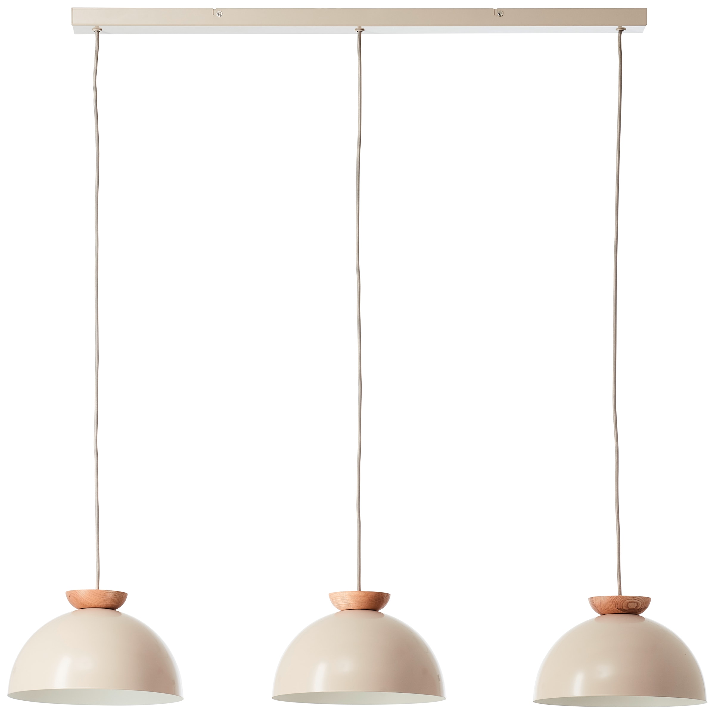 BRILLIANT Pendelleuchte "Nalam", beige (natur, beige), 3, 1 Stk., Leuchten, 158 x 100 x 25 cm, 3 x E14, kürzbar, Metall/Holz, natur/beige, Pendelleuchte