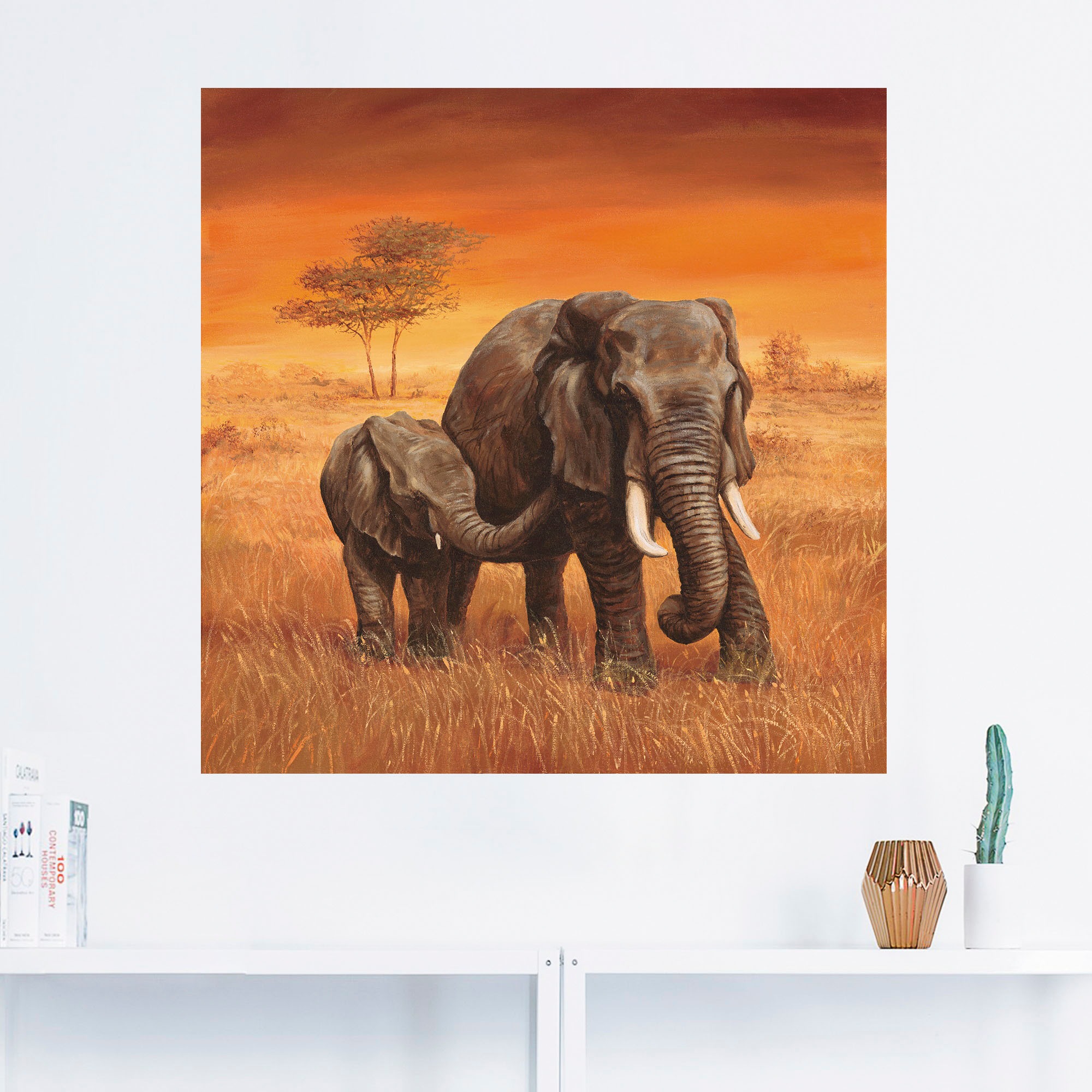 Artland Wandbild "Elefanten II", Wildtiere, (1 St.), als Alubild, Outdoorbi günstig online kaufen