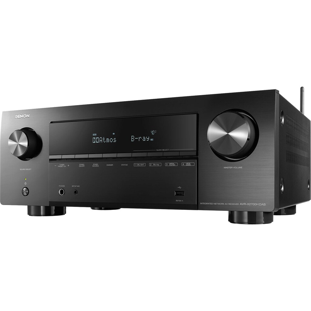 Denon AV-Receiver »AVRX2700 - 7.2-Kanal 8K«, 7, (LAN (Ethernet)-WLAN-Bluetooth FM-Tuner-USB-Mediaplayer-Video Upscaling-Sprachsteuerung)