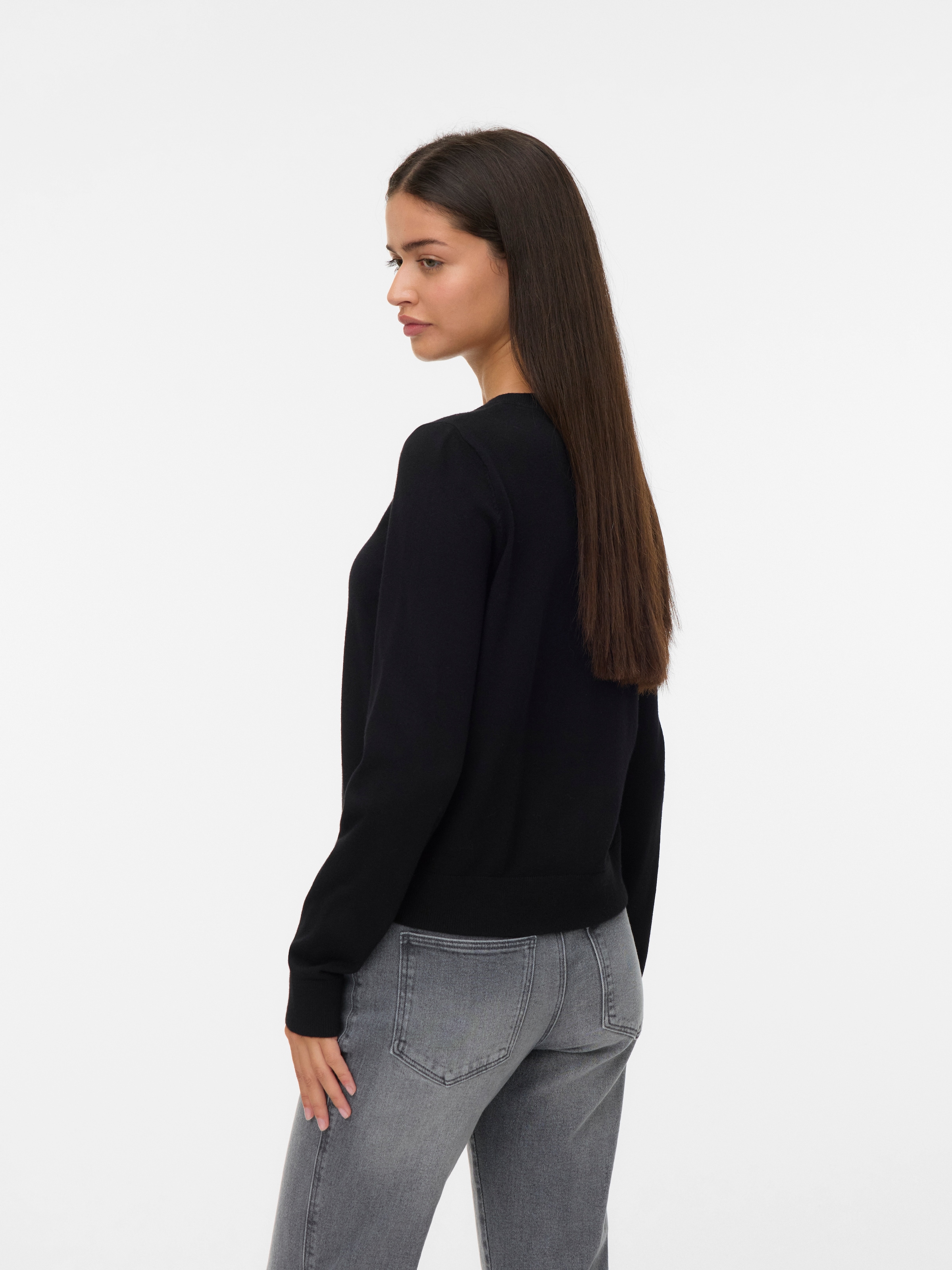 Vero Moda Strickjacke "VMSABA PLAIN LS O-NECK CARDIGAN NOOS" günstig online kaufen