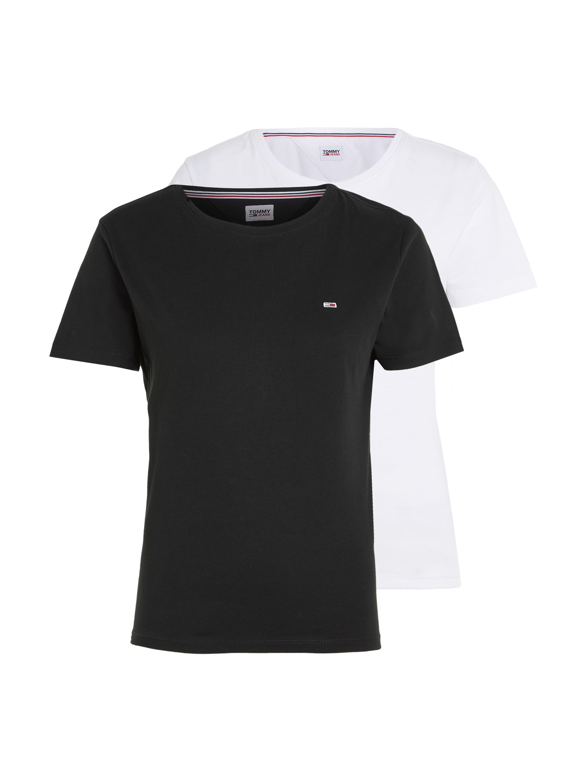 Tommy Jeans Rundhalsshirt "TJW 2PACK SOFT JERSEY TEE", mit Tommy Jeans Logo-Flag-Stickerei