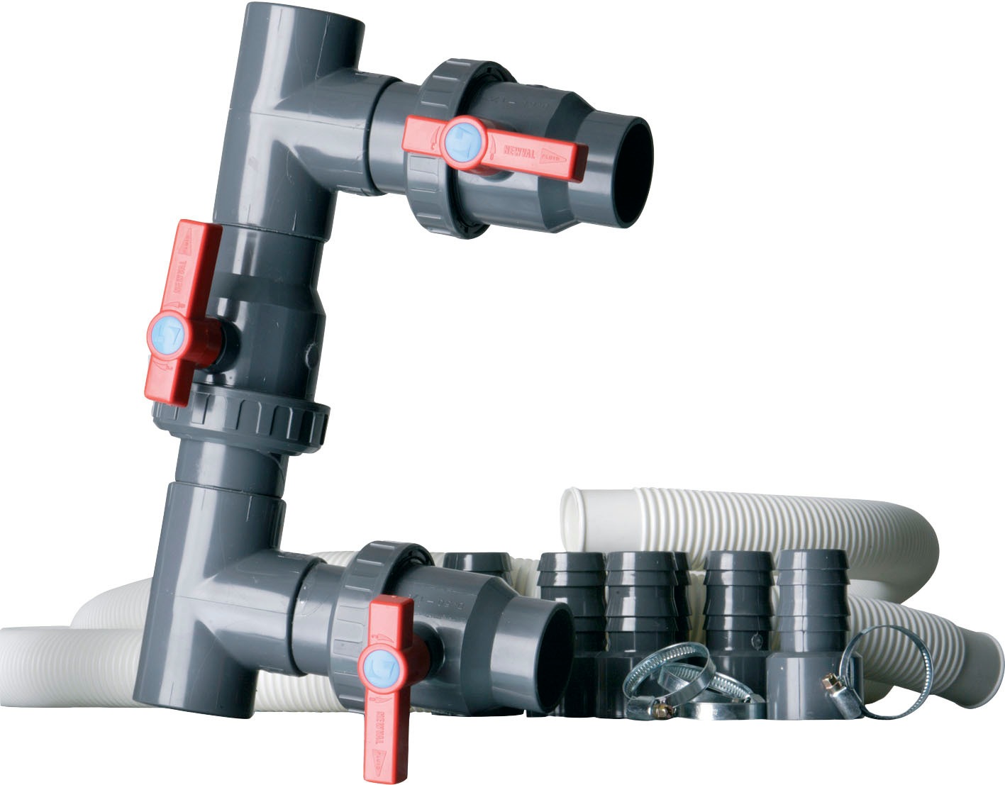 Absperrventil GRE, schwarz, Kunststoff, Absperrventile, "Bypass Kit AR2000", zur Installation einer Wärmepumpe, Heizung oder eines Salzchlorinators
